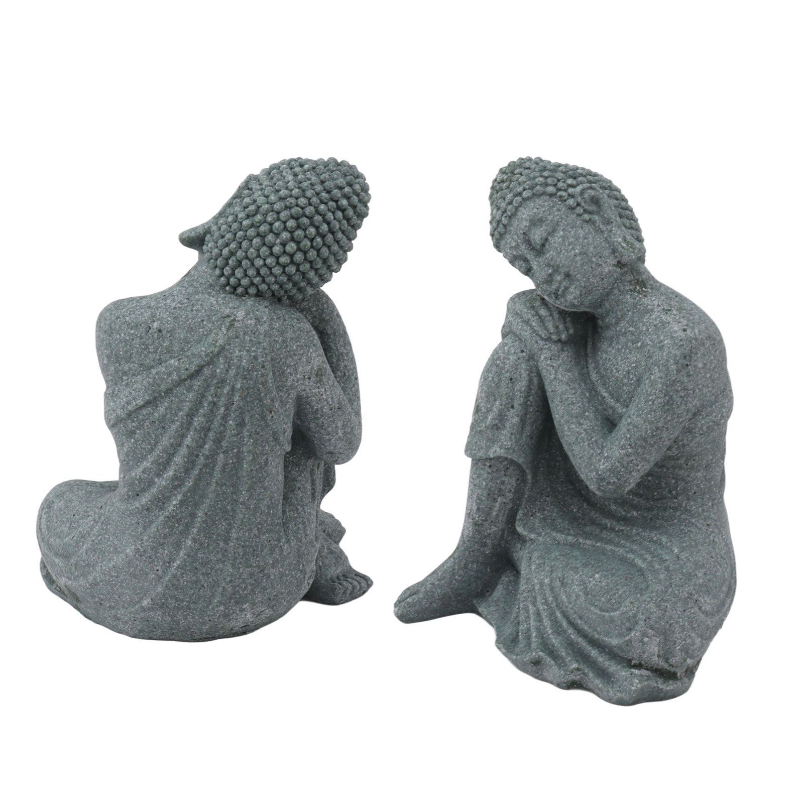 Buddha Statue Green Sandstone Sculpture Buddhist Sitting Figurine Ornament for Living Room Courtyard 7135K-05 - Image 7