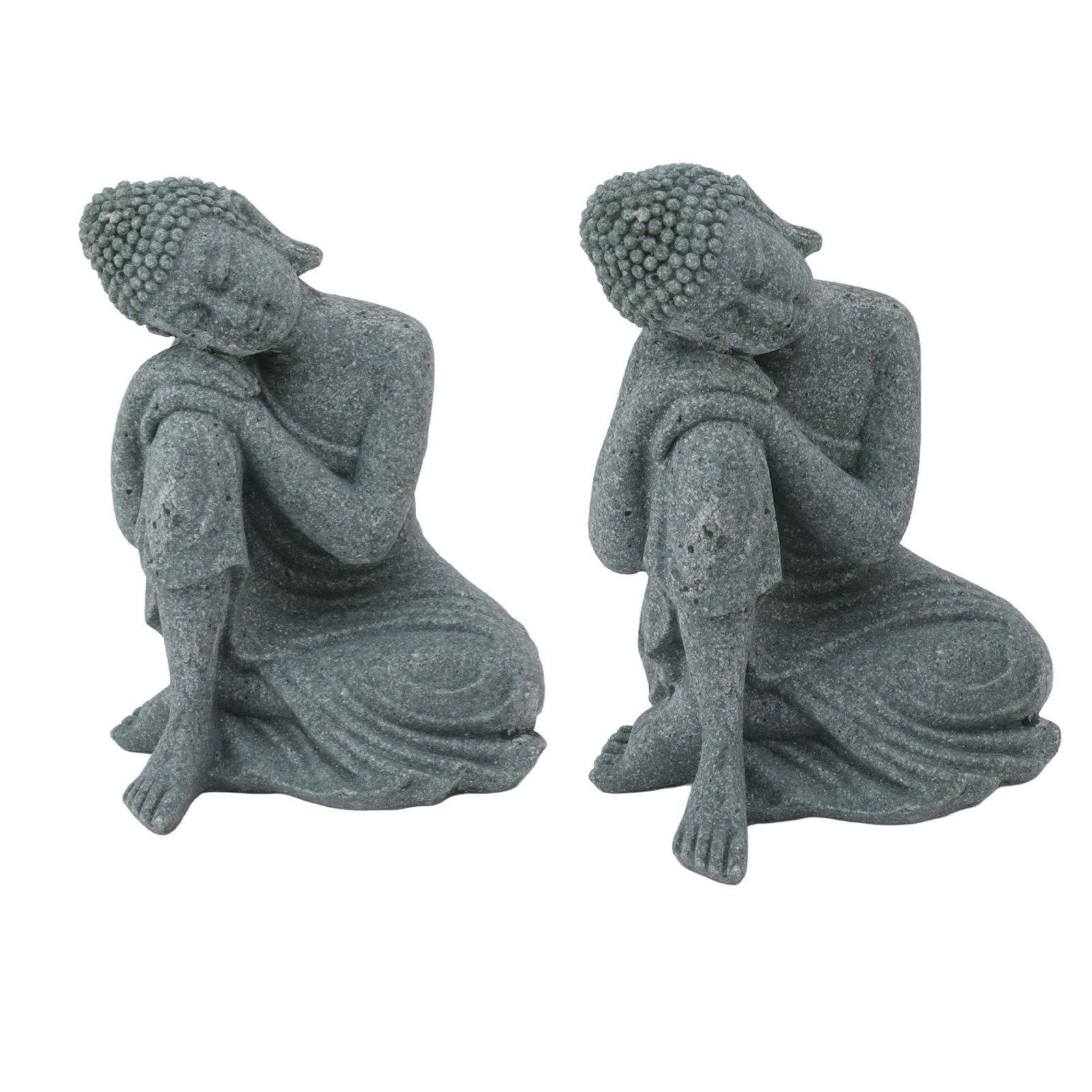 Buddha Statue Green Sandstone Sculpture Buddhist Sitting Figurine Ornament for Living Room Courtyard 7135K-05 - Image 8