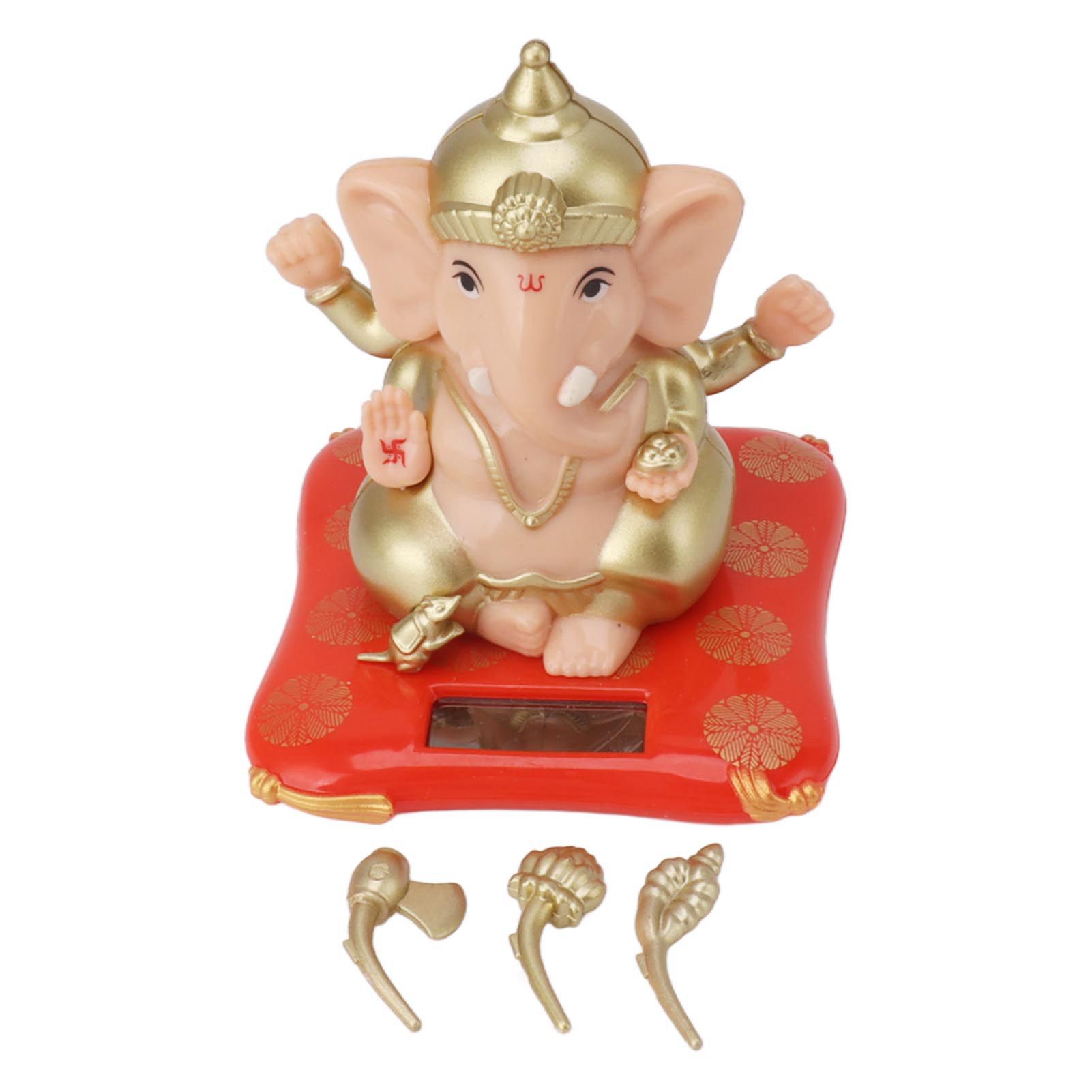 Solar Powered Ganesha Ornament Decoration Ornaments for Home Garden Car Dashboard - Image 1