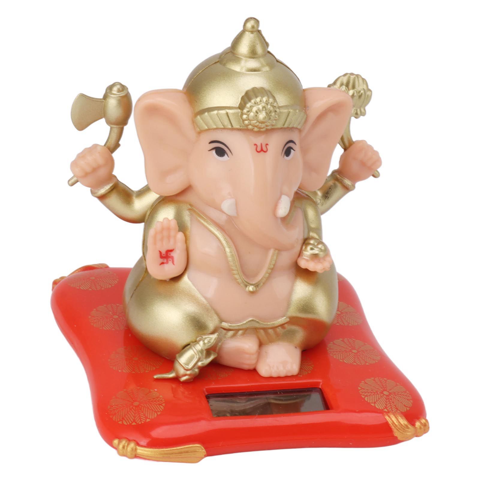 Solar Powered Ganesha Ornament Decoration Ornaments for Home Garden Car Dashboard - Image 3