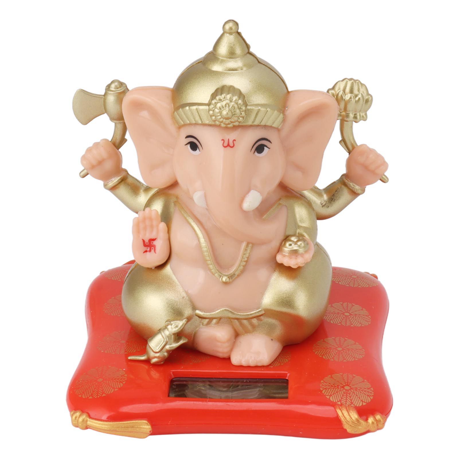 Solar Powered Ganesha Ornament Decoration Ornaments for Home Garden Car Dashboard - Image 4