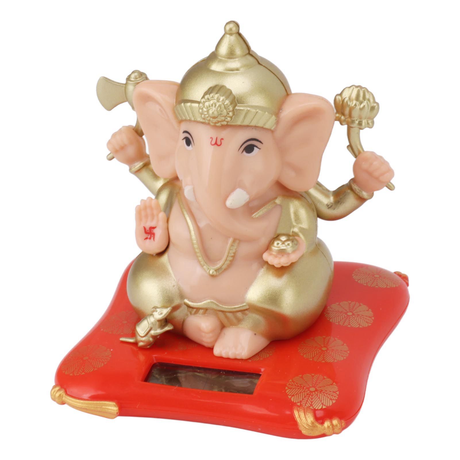 Solar Powered Ganesha Ornament Decoration Ornaments for Home Garden Car Dashboard - Image 5