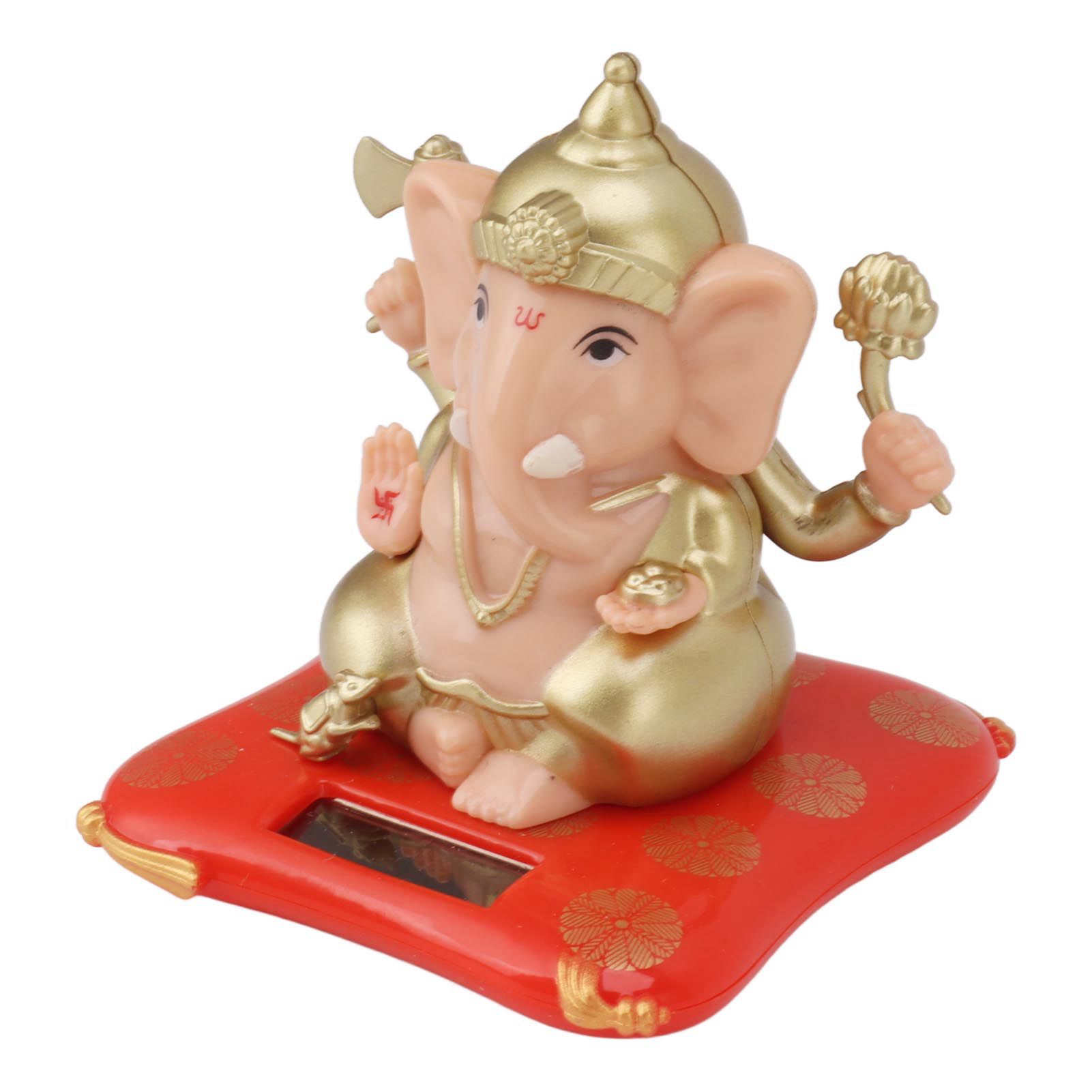 Solar Powered Ganesha Ornament Decoration Ornaments for Home Garden Car Dashboard - Image 6