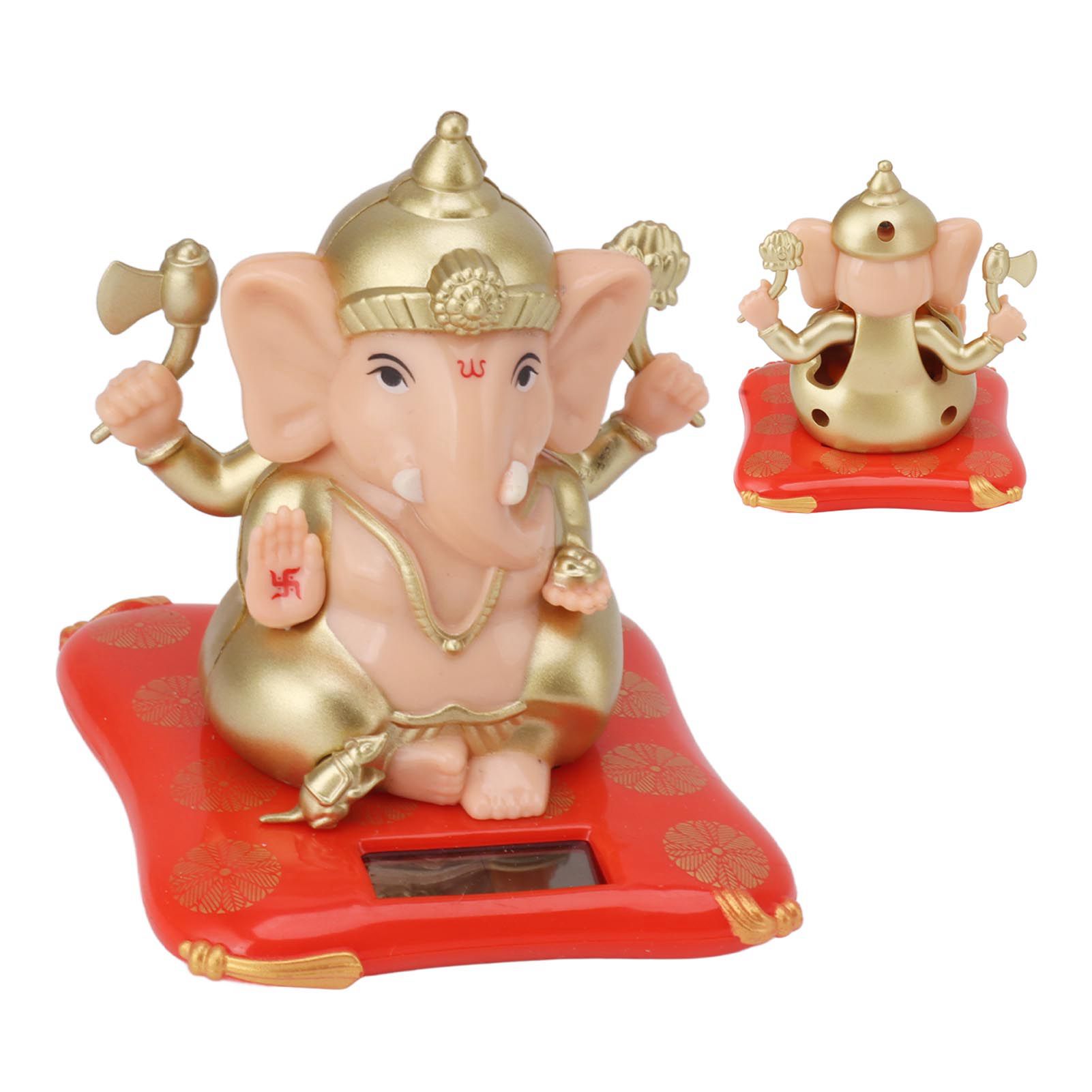 Solar Powered Ganesha Ornament Decoration Ornaments for Home Garden Car Dashboard - Image 7