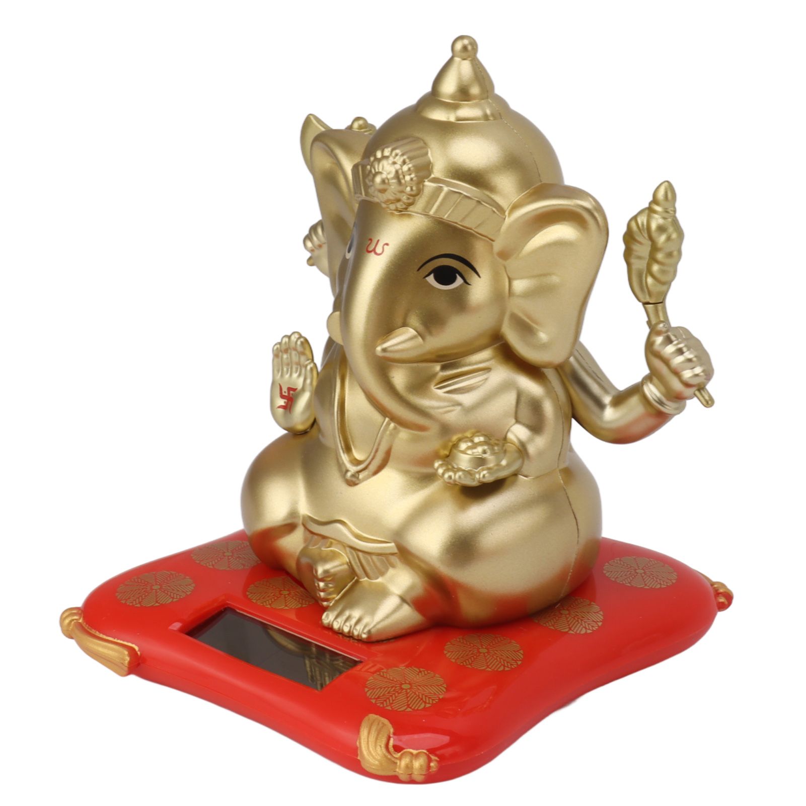Ganesha Elephant God Statues Solar Powered Indian Ganesha Idol Figurine for Car Dashboard Home Decor Crafts Gold - Image 6