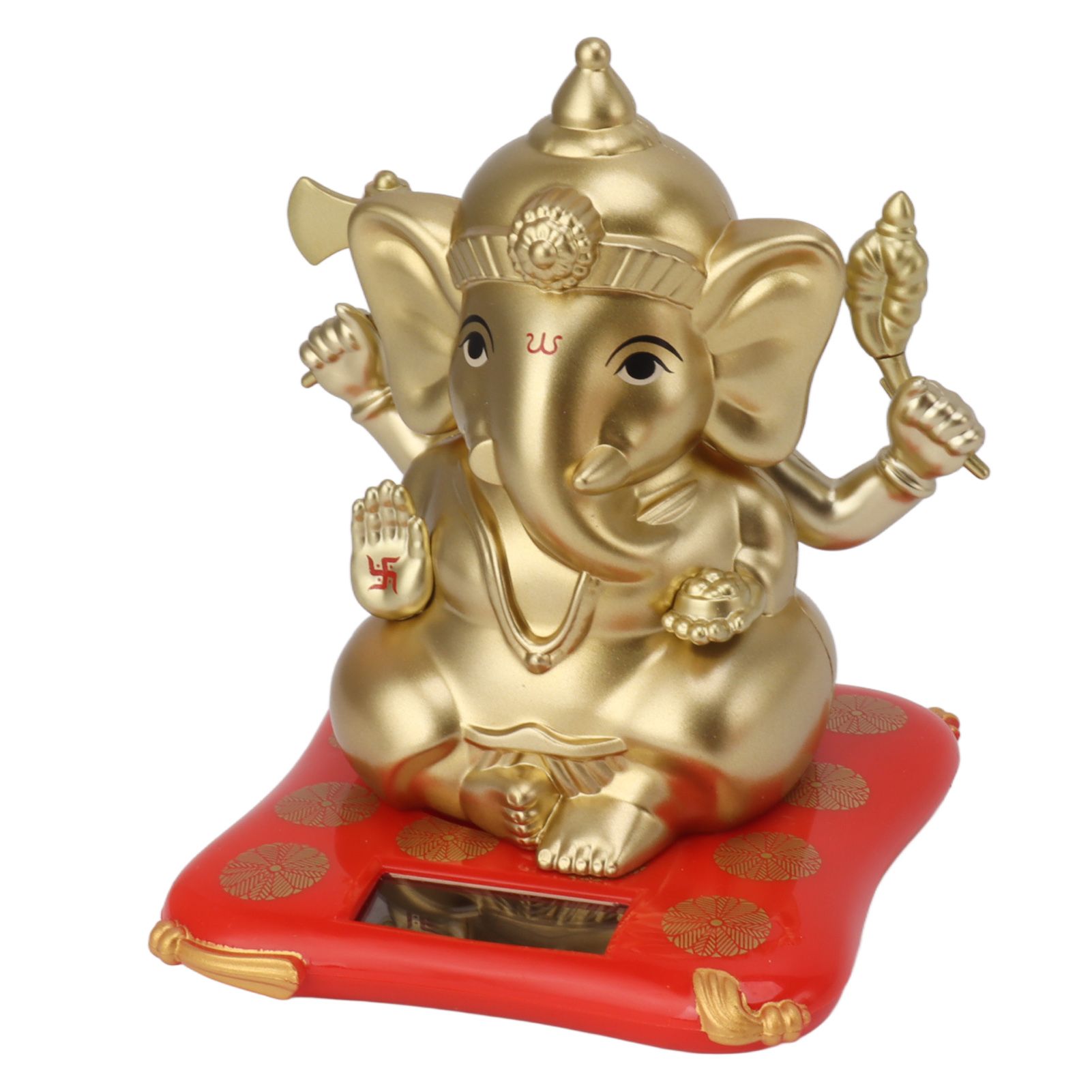 Ganesha Elephant God Statues Solar Powered Indian Ganesha Idol Figurine for Car Dashboard Home Decor Crafts Gold - Image 7