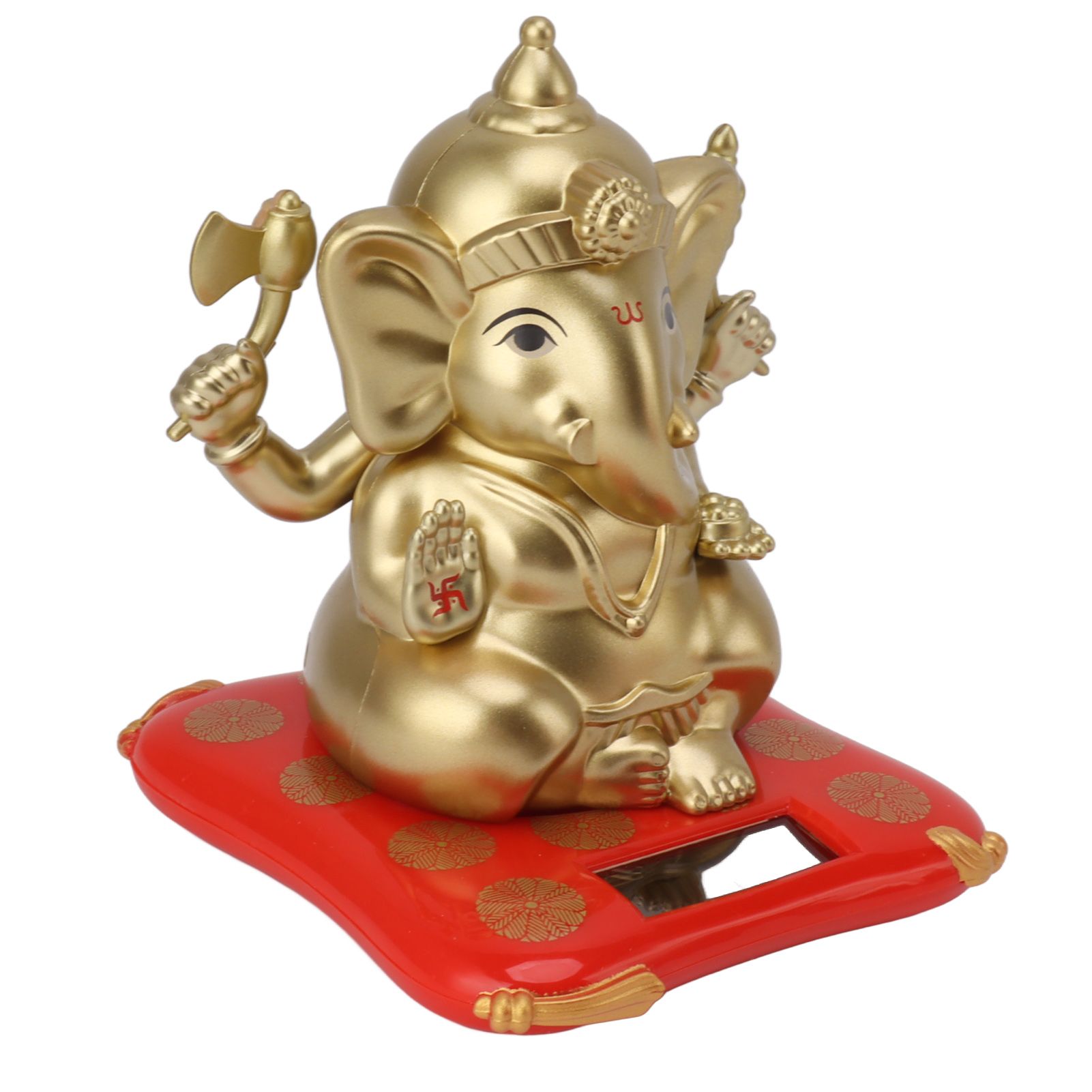 Ganesha Elephant God Statues Solar Powered Indian Ganesha Idol Figurine for Car Dashboard Home Decor Crafts Gold - Image 8