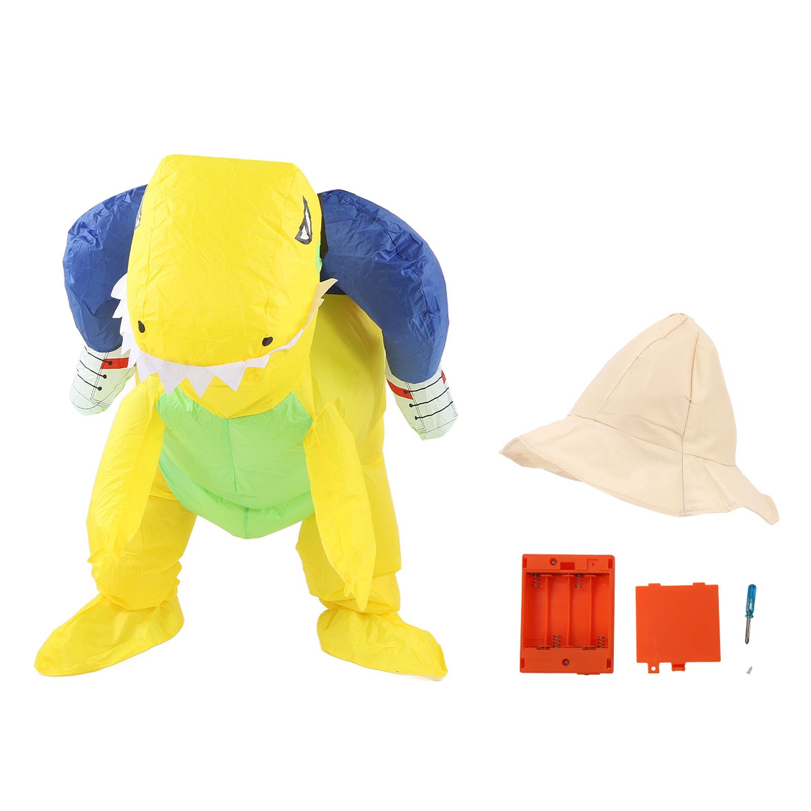 Yellow Dinosaur Inflatable Costume Half Body Model Weird Dinosaur Shape Inflatable Costume Middle Child 120‑140cm - Image 1