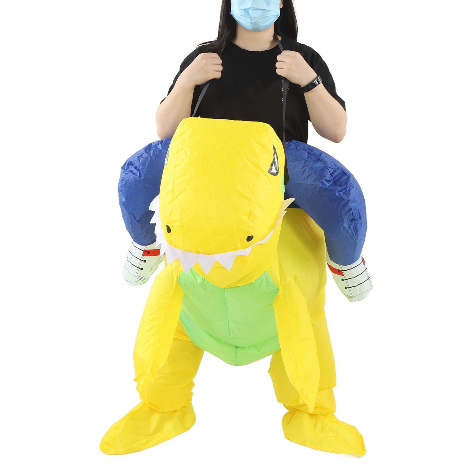 Yellow Dinosaur Inflatable Costume Half Body Model Weird Dinosaur Shape Inflatable Costume Middle Child 120‑140cm - Image 6