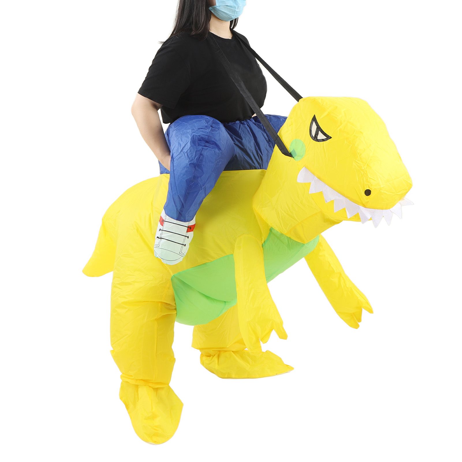 Yellow Dinosaur Inflatable Costume Half Body Model Weird Dinosaur Shape Inflatable Costume Middle Child 120‑140cm - Image 7
