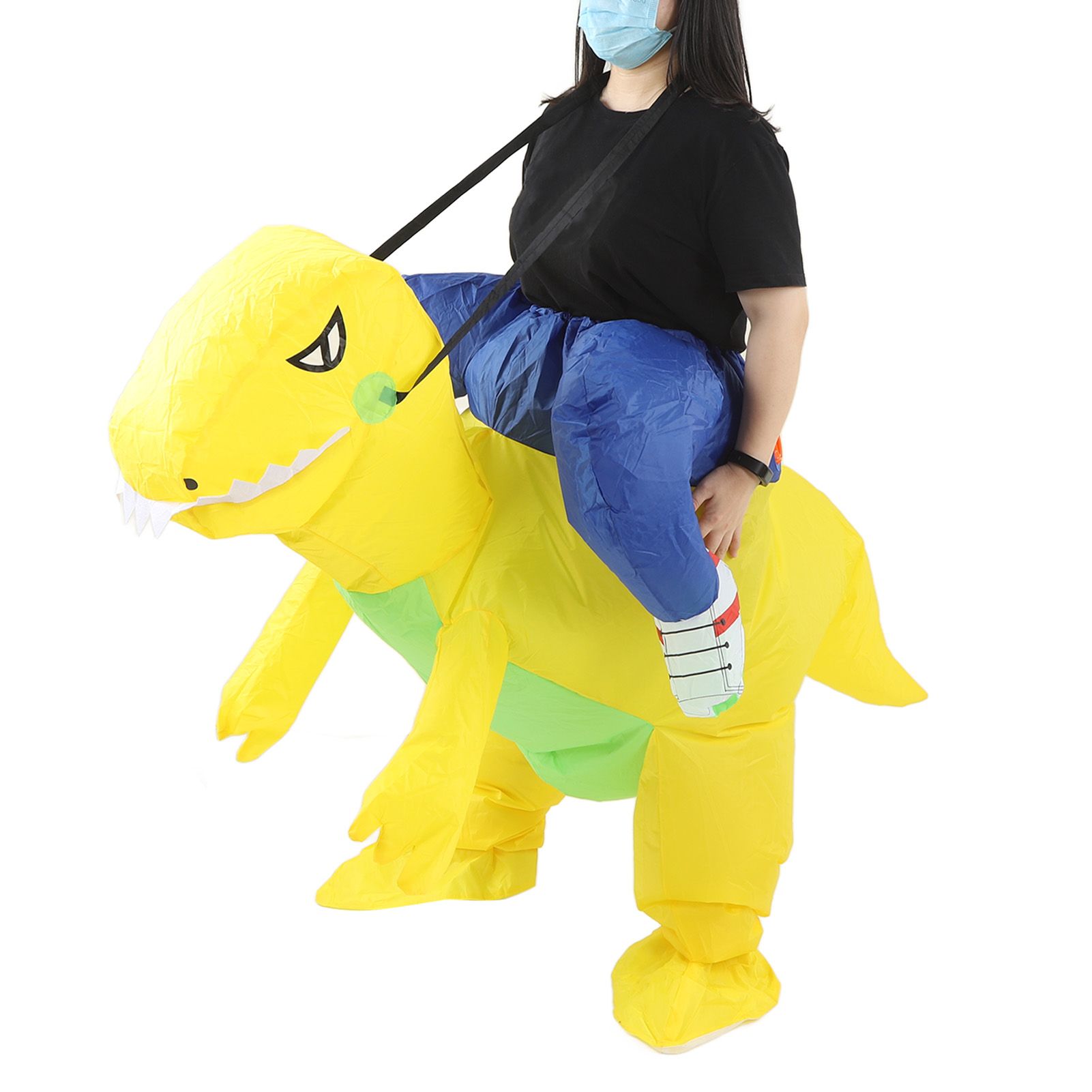 Yellow Dinosaur Inflatable Costume Half Body Model Weird Dinosaur Shape Inflatable Costume Middle Child 120‑140cm - Image 8