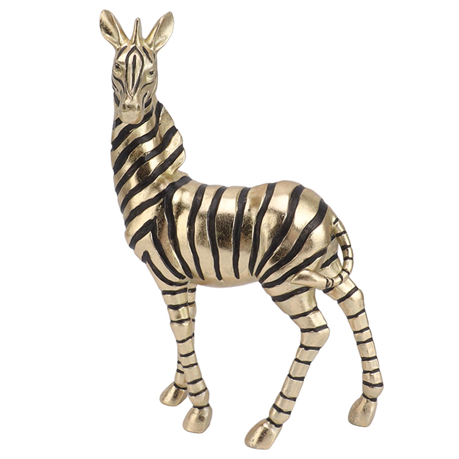Resin Zebra Statues Gold Vivid Slip Resistant Compact Simulated Animal Statues for Home Decoration - Image 3