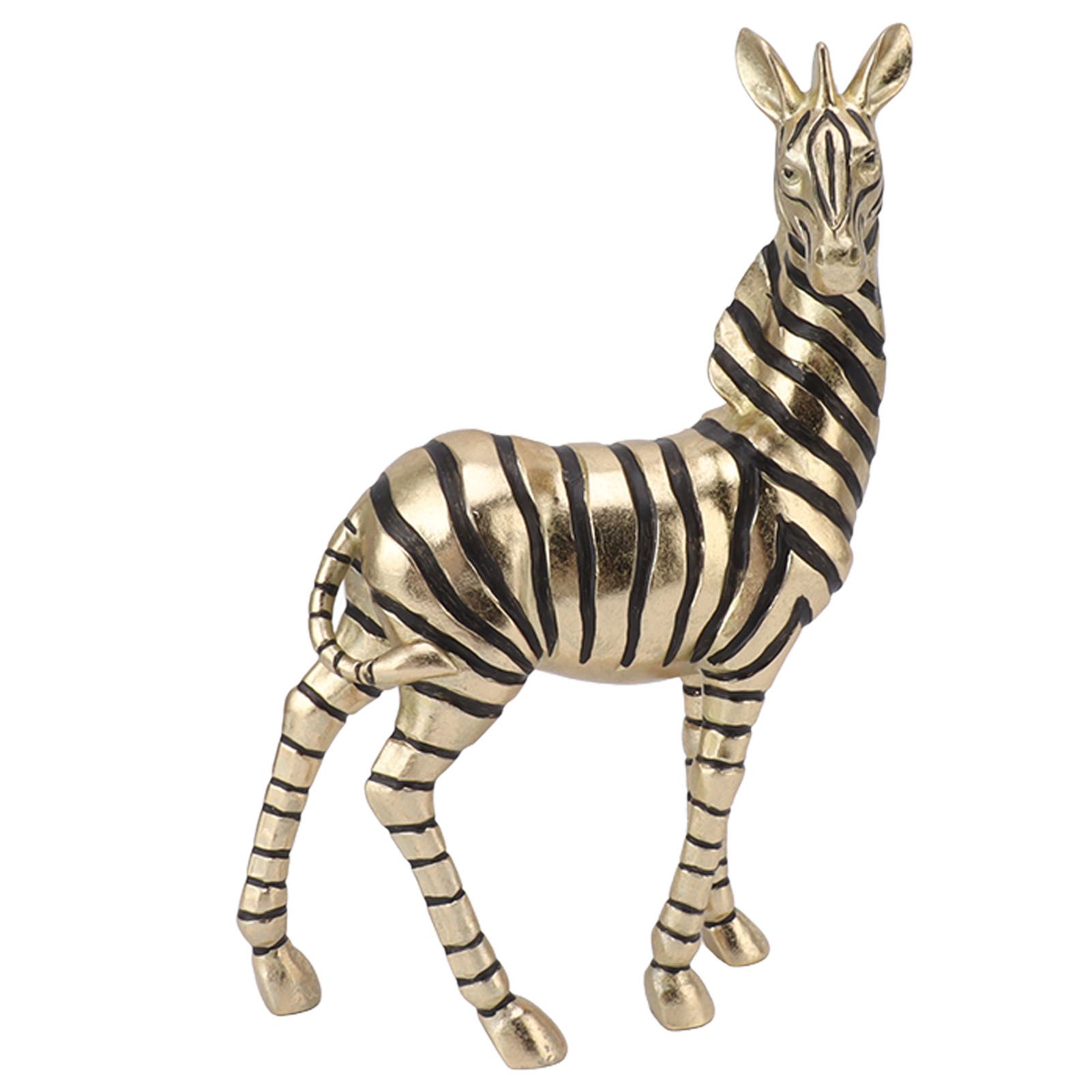 Resin Zebra Statues Gold Vivid Slip Resistant Compact Simulated Animal Statues for Home Decoration - Image 4