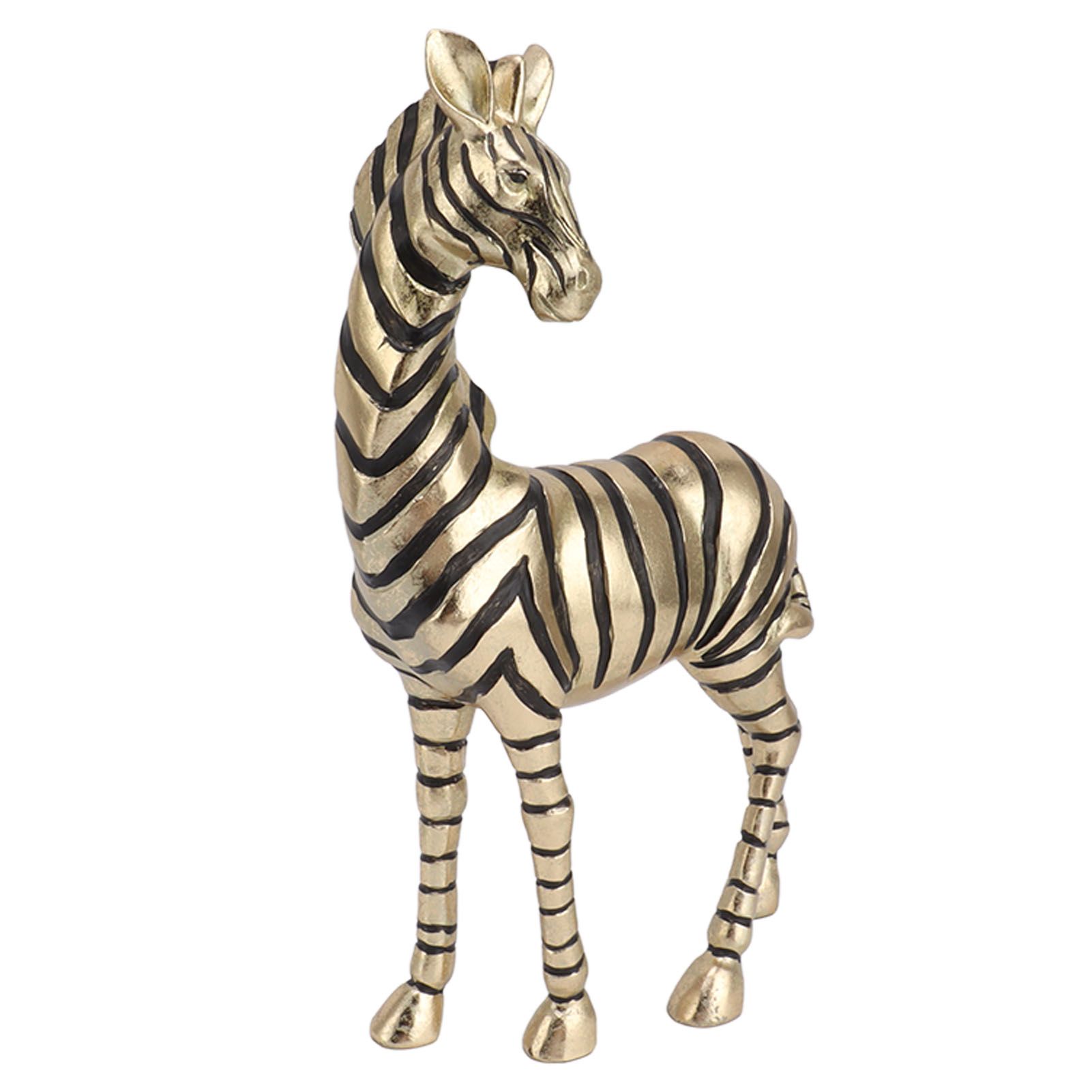 Resin Zebra Statues Gold Vivid Slip Resistant Compact Simulated Animal Statues for Home Decoration - Image 5