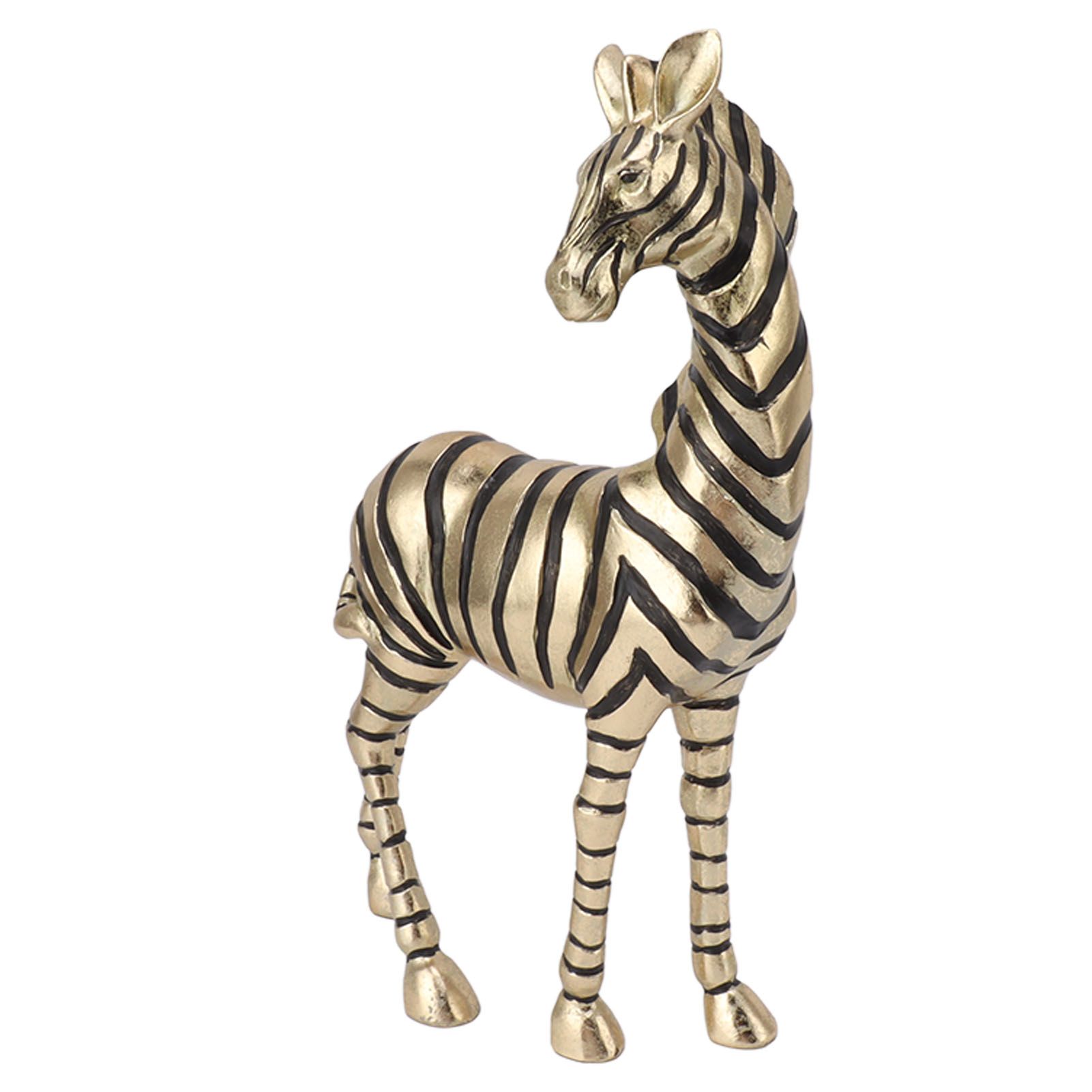 Resin Zebra Statues Gold Vivid Slip Resistant Compact Simulated Animal Statues for Home Decoration - Image 6