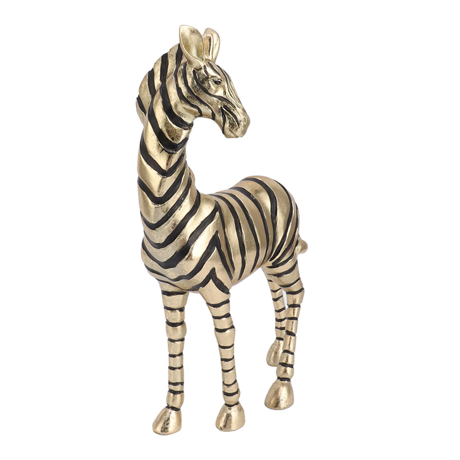 Resin Zebra Statues Gold Vivid Slip Resistant Compact Simulated Animal Statues for Home Decoration - Image 7