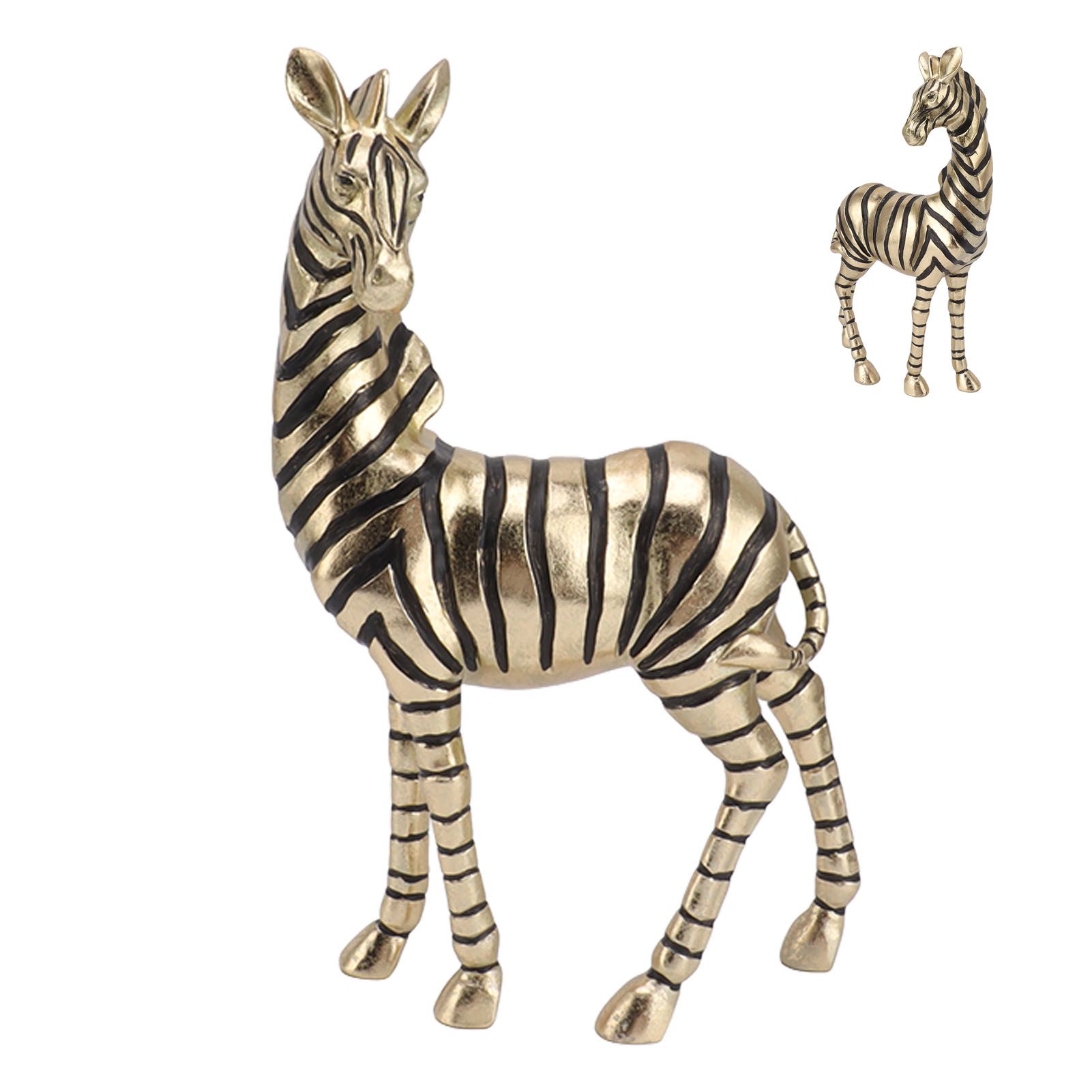 Resin Zebra Statues Gold Vivid Slip Resistant Compact Simulated Animal Statues for Home Decoration - Image 8