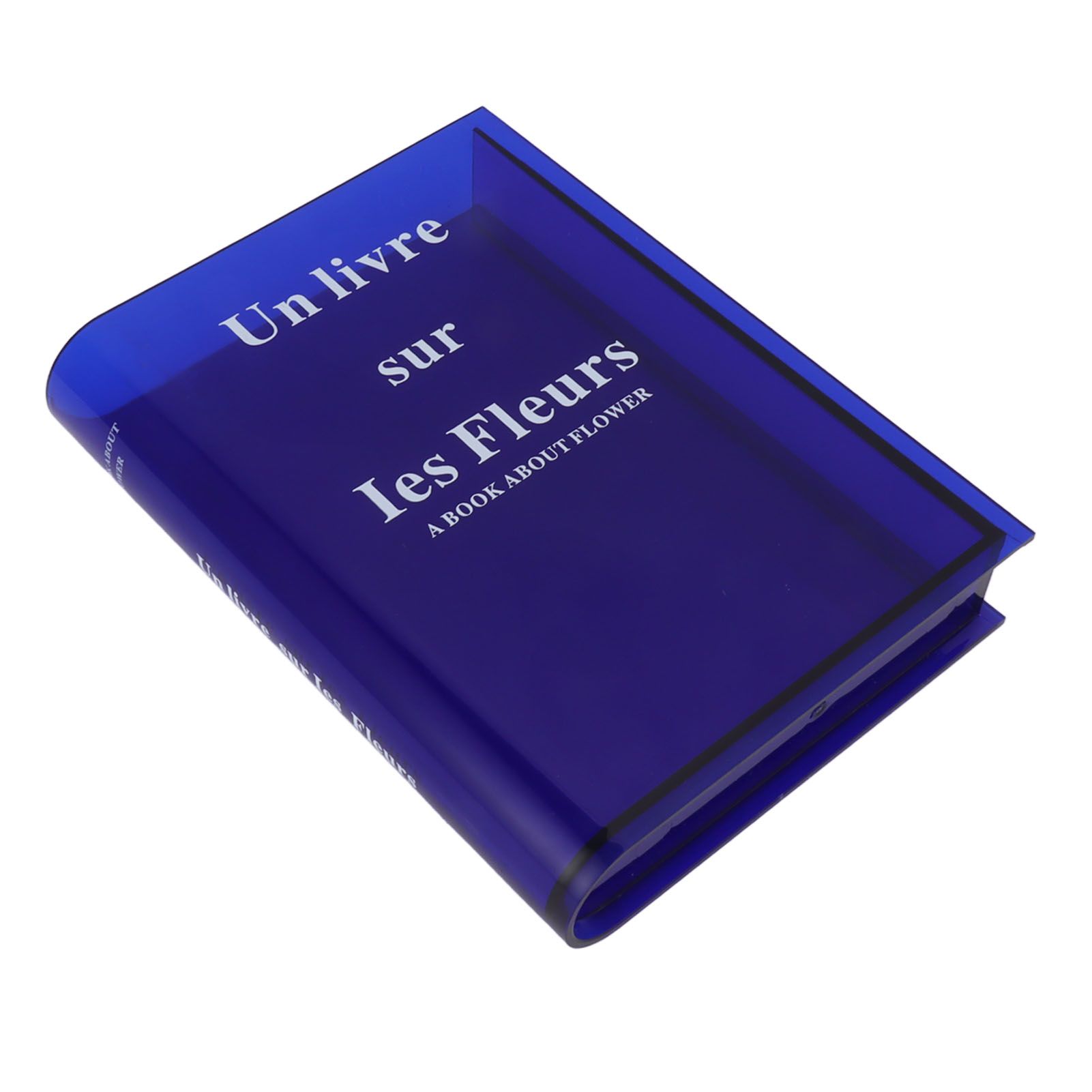 Book Vase for Flowers Acrylic Decorative Transparent Clear Book Shape Flower Vase for Home Living Room Office Blue - Image 3