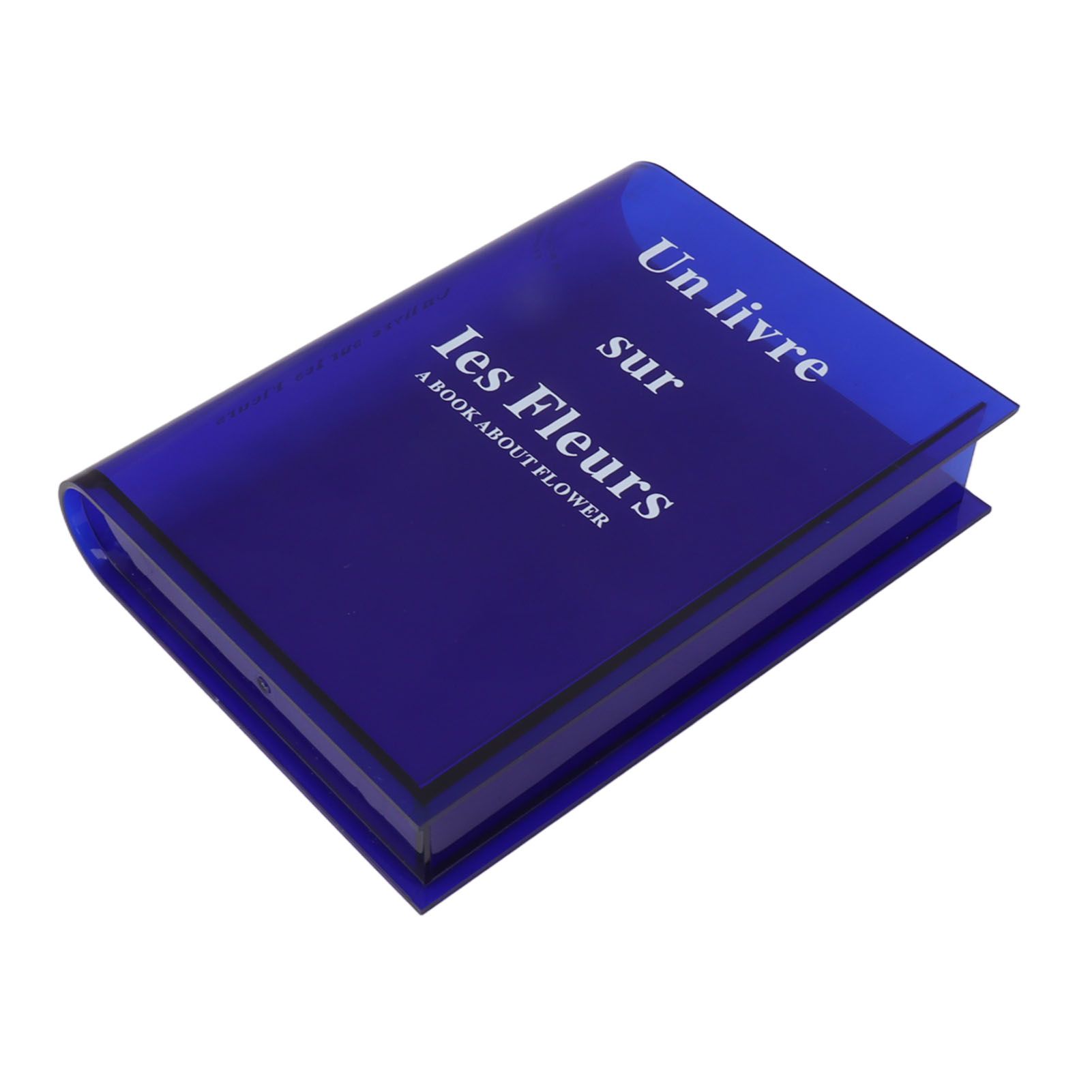 Book Vase for Flowers Acrylic Decorative Transparent Clear Book Shape Flower Vase for Home Living Room Office Blue - Image 4