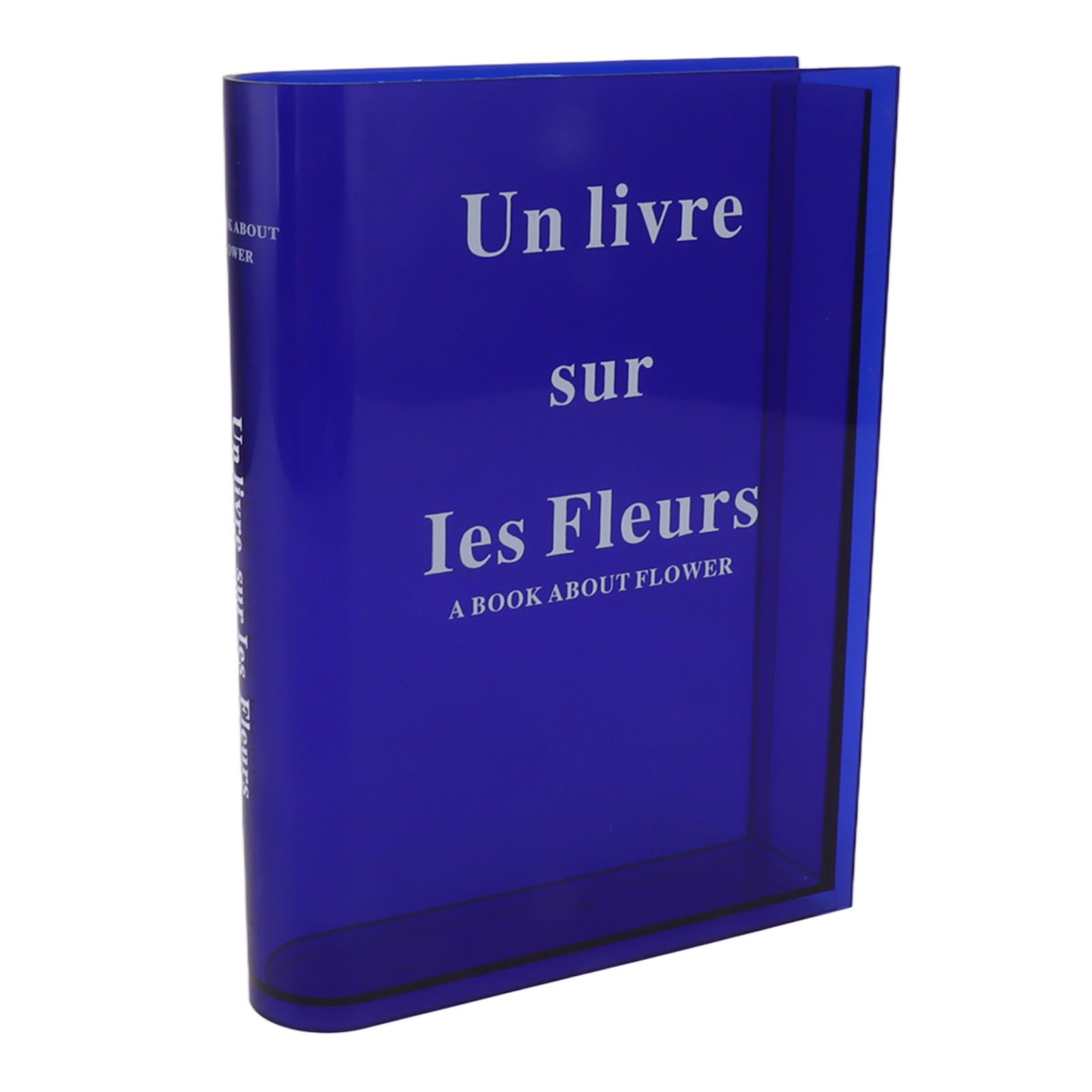 Book Vase for Flowers Acrylic Decorative Transparent Clear Book Shape Flower Vase for Home Living Room Office Blue - Image 5