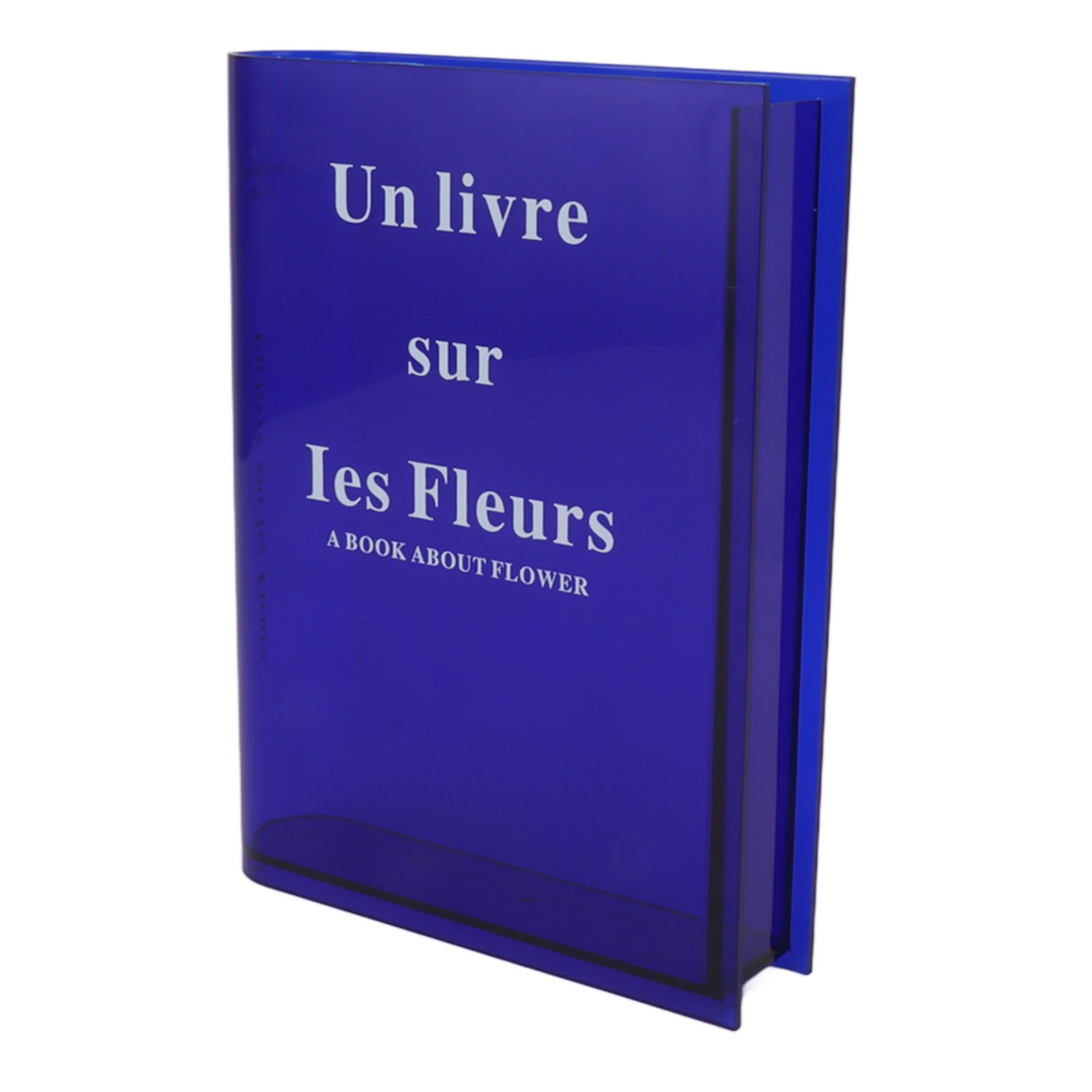 Book Vase for Flowers Acrylic Decorative Transparent Clear Book Shape Flower Vase for Home Living Room Office Blue - Image 6