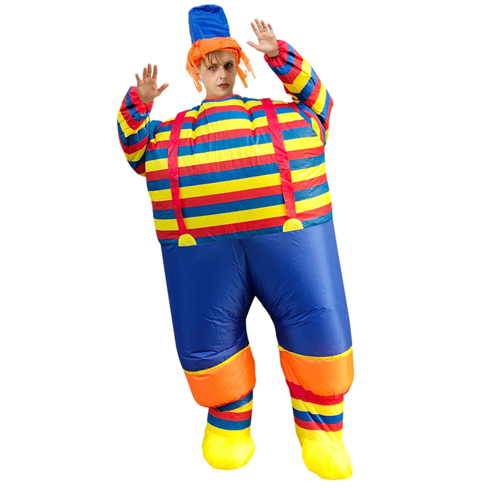 Inflatable Clown Costume Blow Up Joker Jumpsuit for Halloween Cosplay Party Christmas Adult Size - Image 2