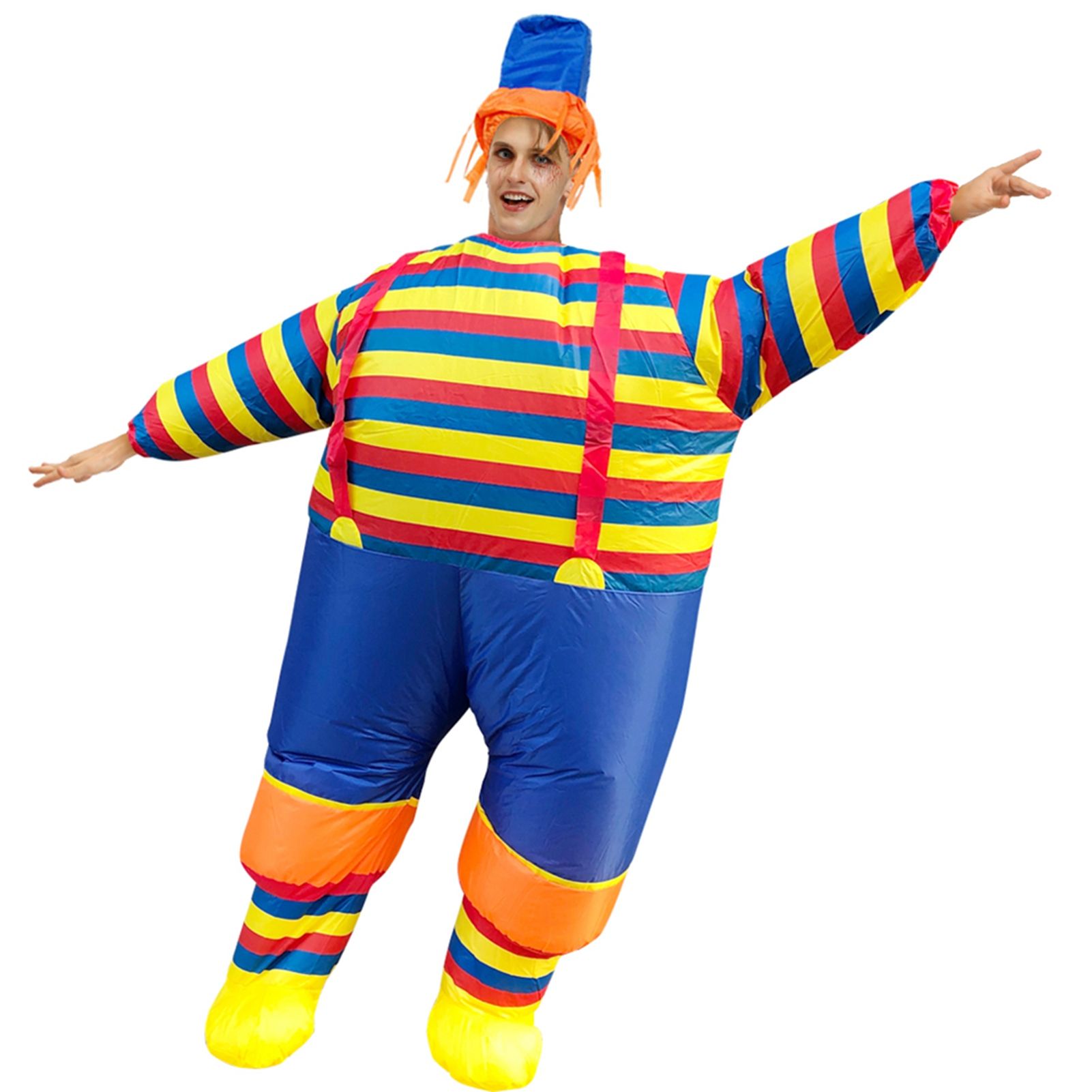 Inflatable Clown Costume Blow Up Joker Jumpsuit for Halloween Cosplay Party Christmas Adult Size - Image 3