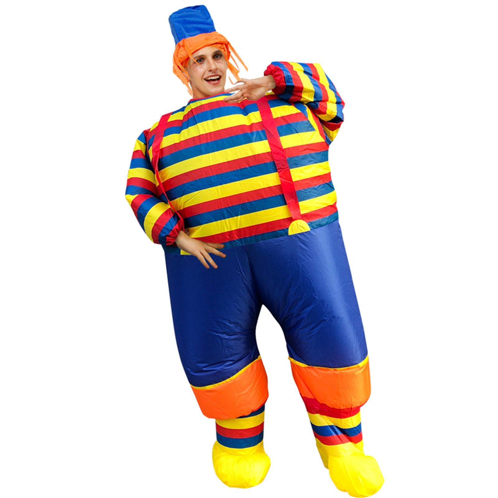 Inflatable Clown Costume Blow Up Joker Jumpsuit for Halloween Cosplay Party Christmas Adult Size - Image 5