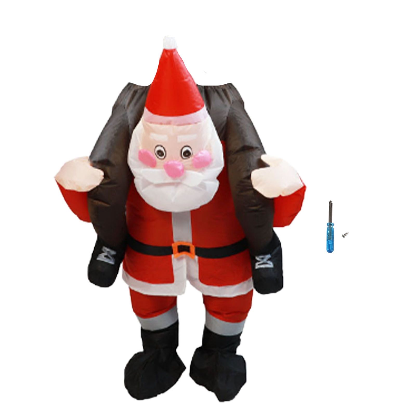 Santa Costume Funny Father Christmas Riding Inflatable Show Party Cosplay Role Playing Props Adult(150-190cm) - Image 1