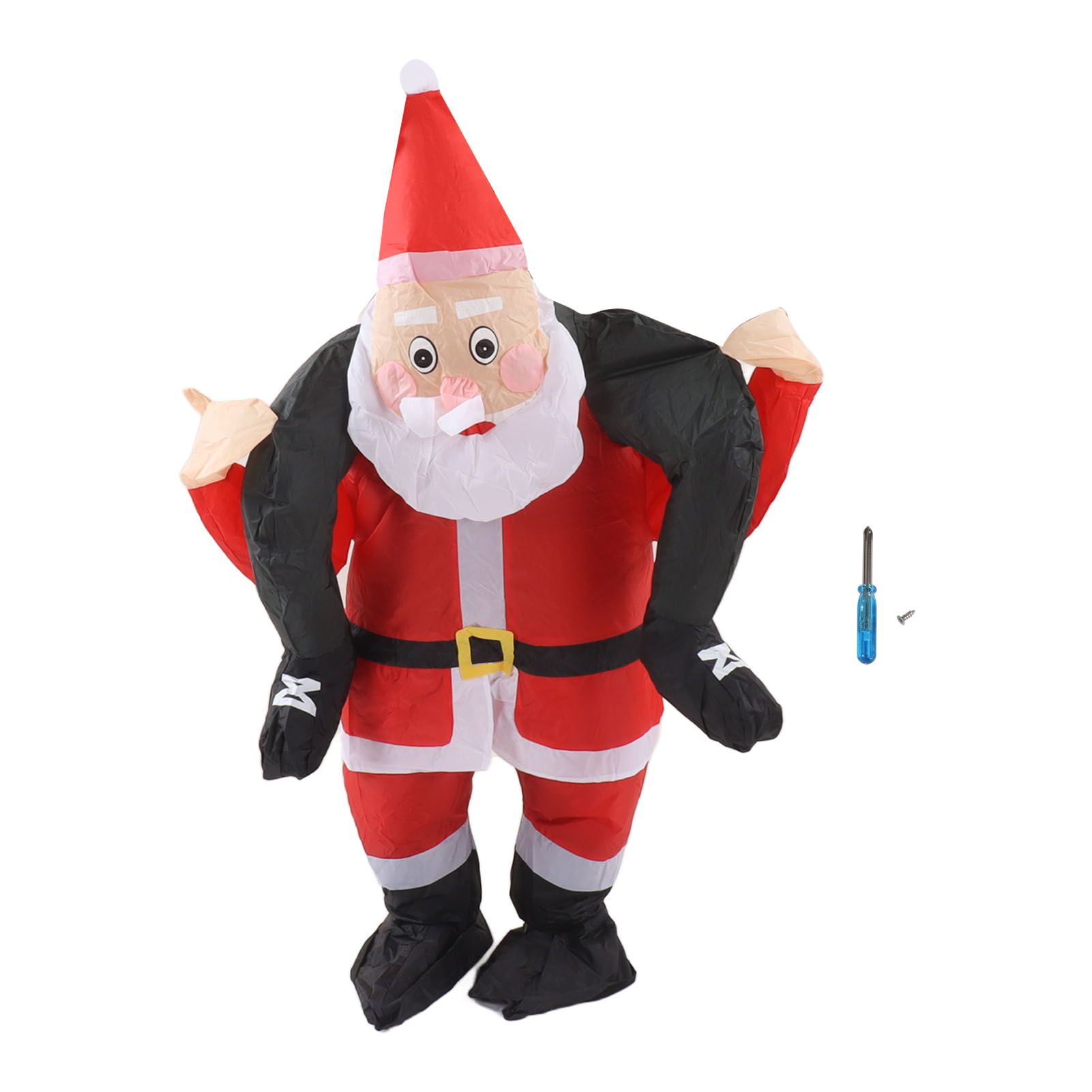 Santa Costume Funny Father Christmas Riding Inflatable Show Party Cosplay Role Playing Props Teenager(120‑140cm) - Image 1