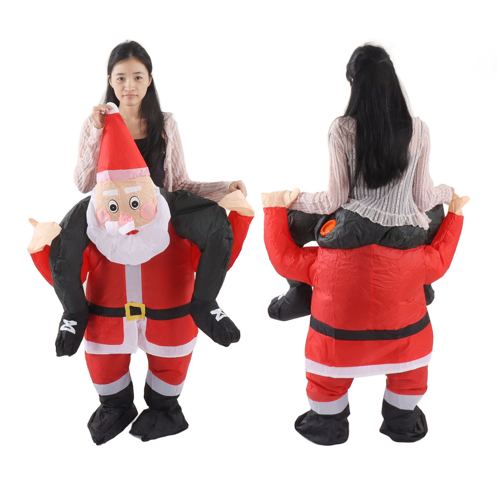 Santa Costume Funny Father Christmas Riding Inflatable Show Party Cosplay Role Playing Props Teenager(120‑140cm) - Image 8