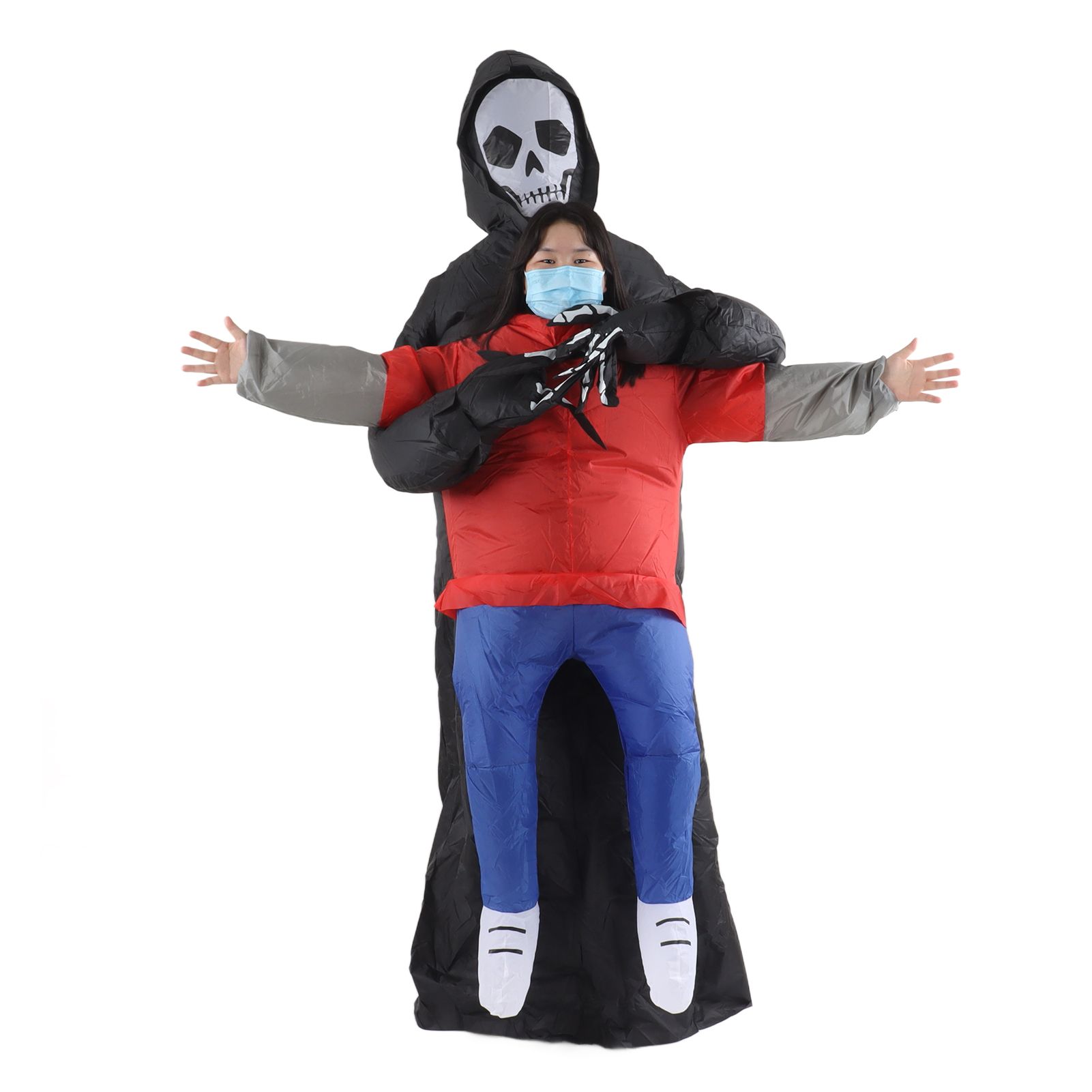 Black Scary Ghost Inflatable Costume Adult Halloween Party Funny Waterproof Cosplay Costume Props - Image 2