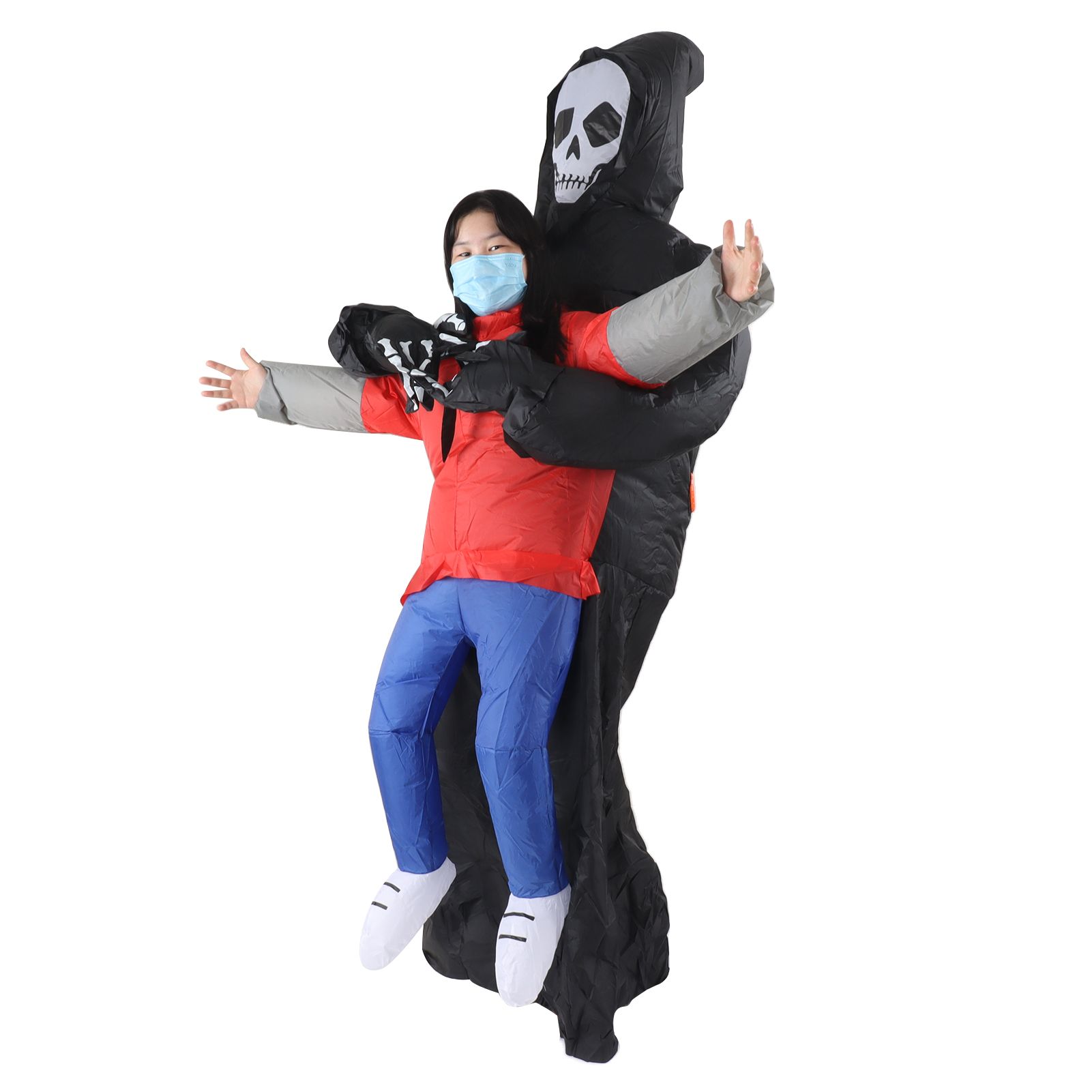 Black Scary Ghost Inflatable Costume Adult Halloween Party Funny Waterproof Cosplay Costume Props - Image 3