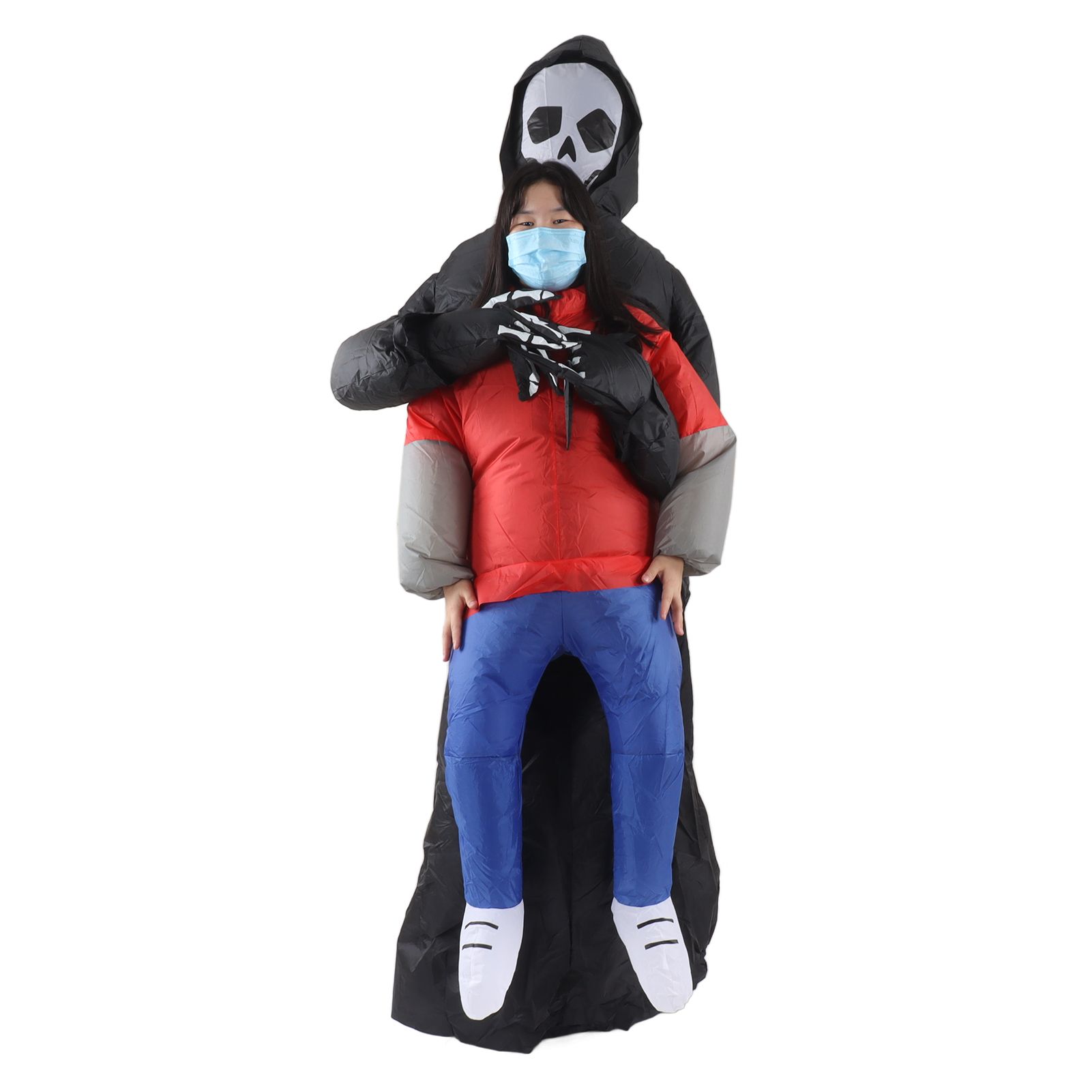 Black Scary Ghost Inflatable Costume Adult Halloween Party Funny Waterproof Cosplay Costume Props - Image 4