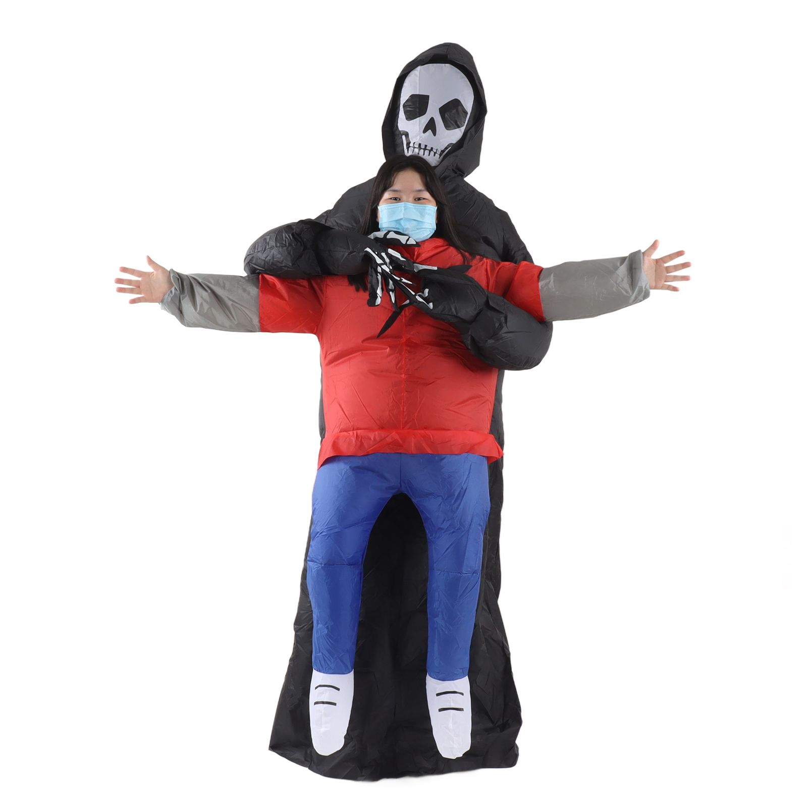 Black Scary Ghost Inflatable Costume Adult Halloween Party Funny Waterproof Cosplay Costume Props - Image 6