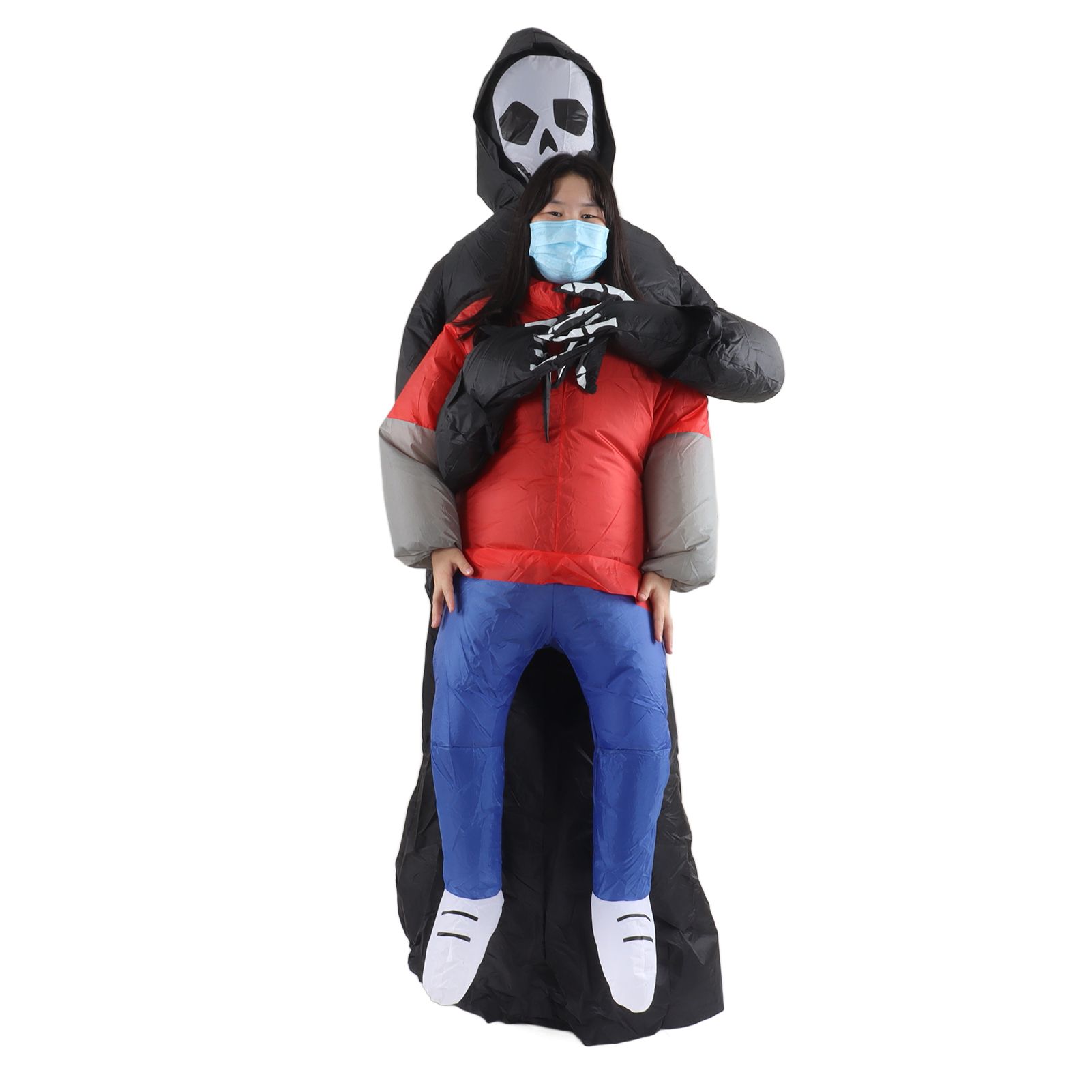 Black Scary Ghost Inflatable Costume Adult Halloween Party Funny Waterproof Cosplay Costume Props - Image 8