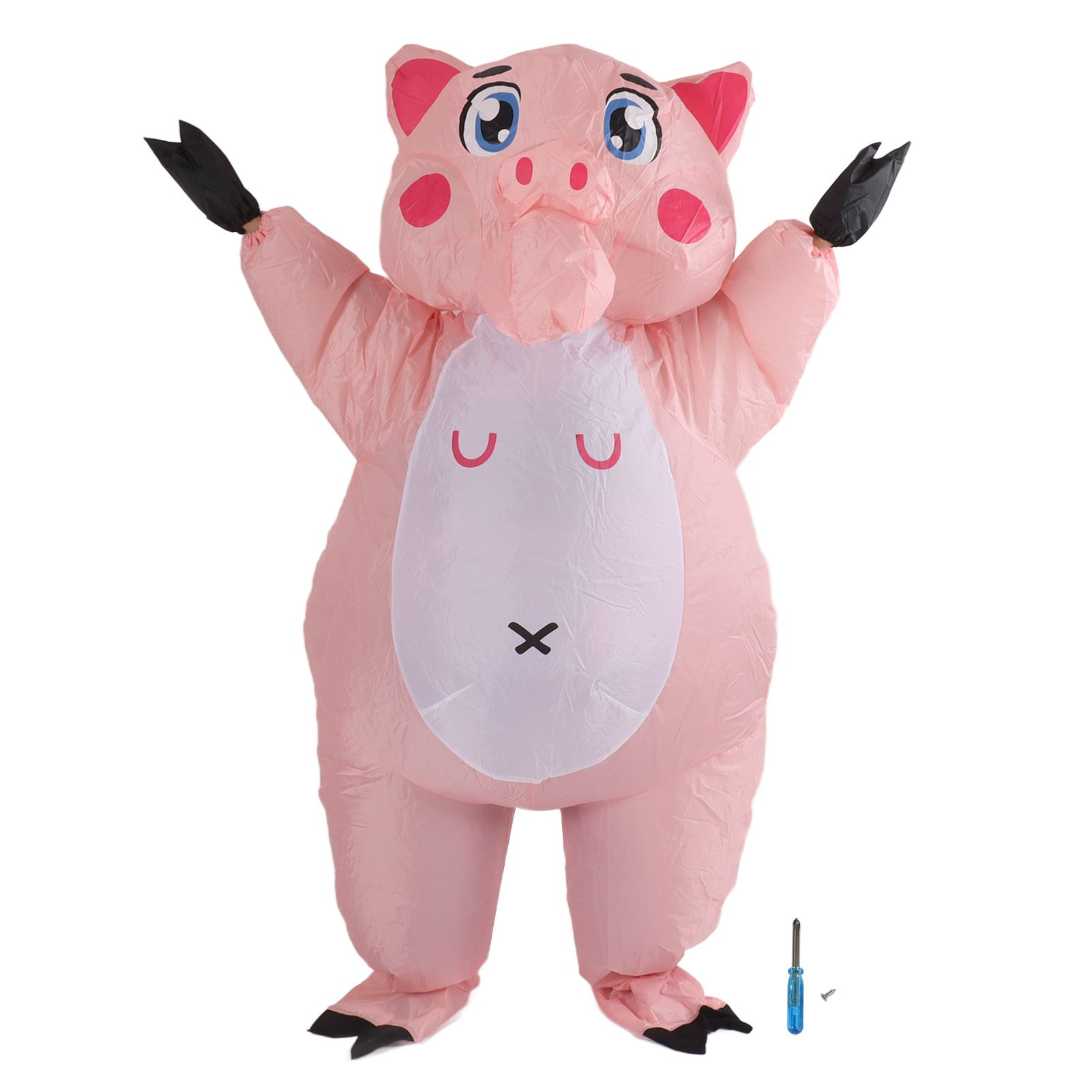 Inflatable Costume Pink Pig Blow Up Halloween Cosplay Dress Jumpsuit Costume For Adults - Image 1