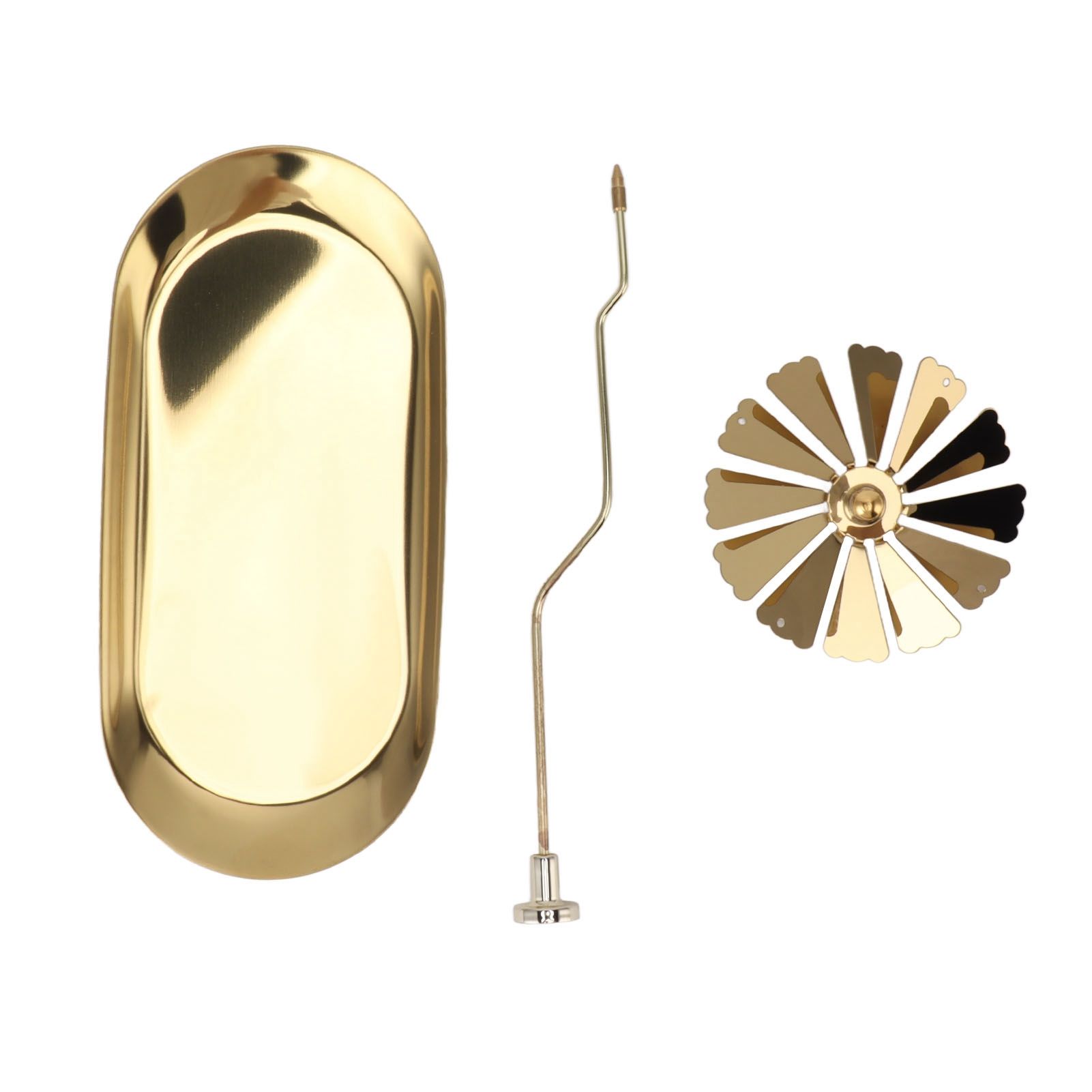Rotating Candlestick Spinning Rotary Candle Holder Christmas Gift Oval Stainless Steel Tray - Image 1