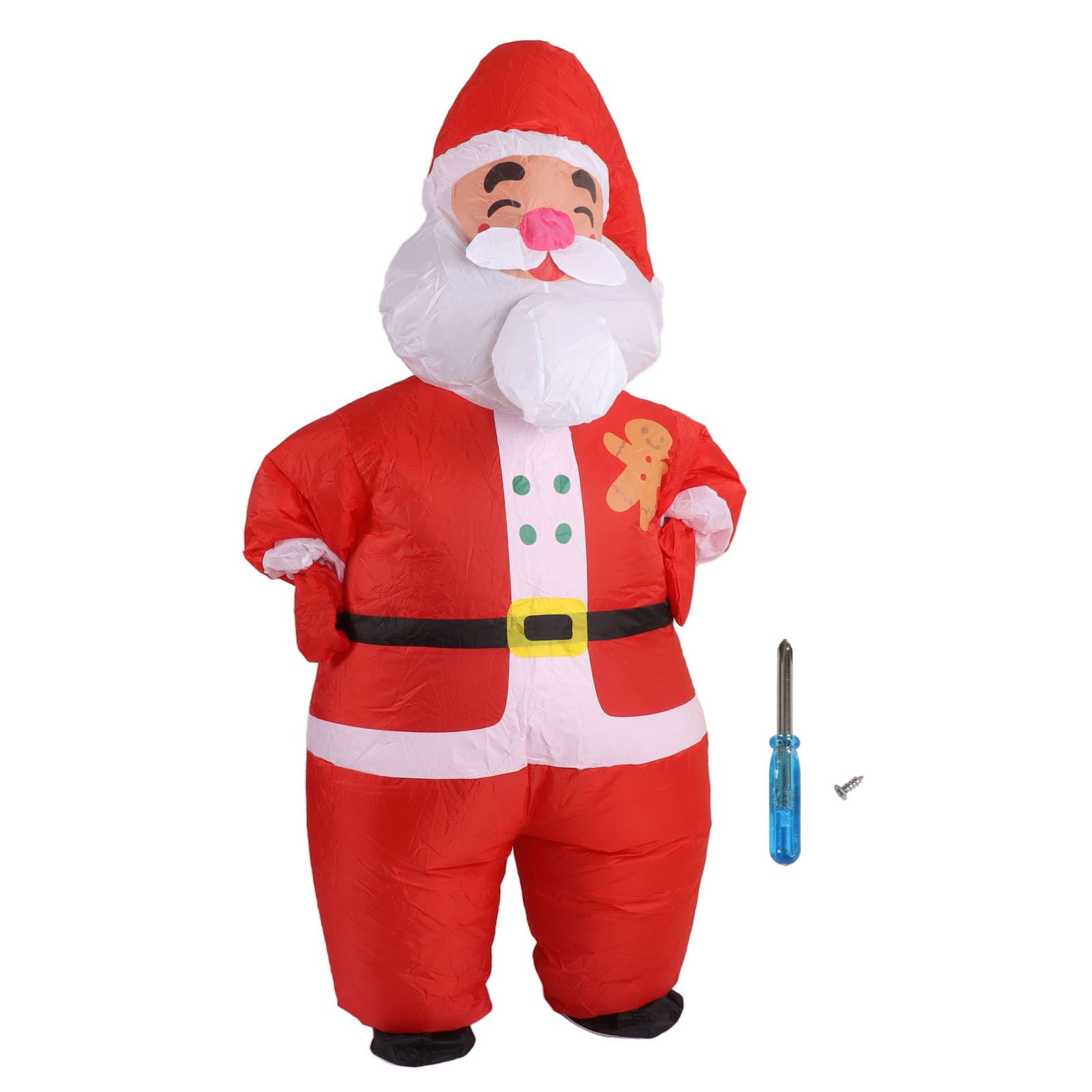 Inflatable Christmas Costume Funny Blow Up Christmas Party Doll Suit for 150‑190cm Adult Cosplay Big Head Santa - Image 1