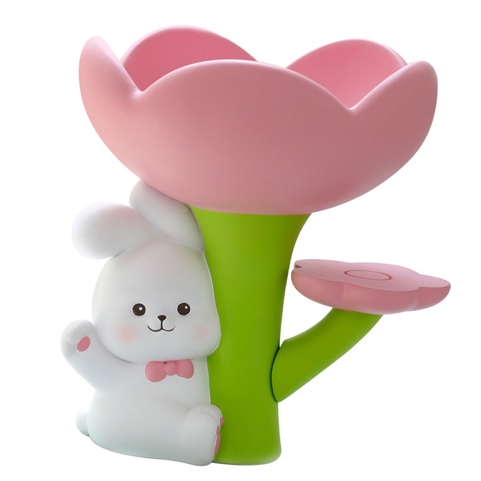 Rabbit Flower Key Tray Resin Storage Plate Jewelry Holder Home Decoration for Bedroom Office - Image 2