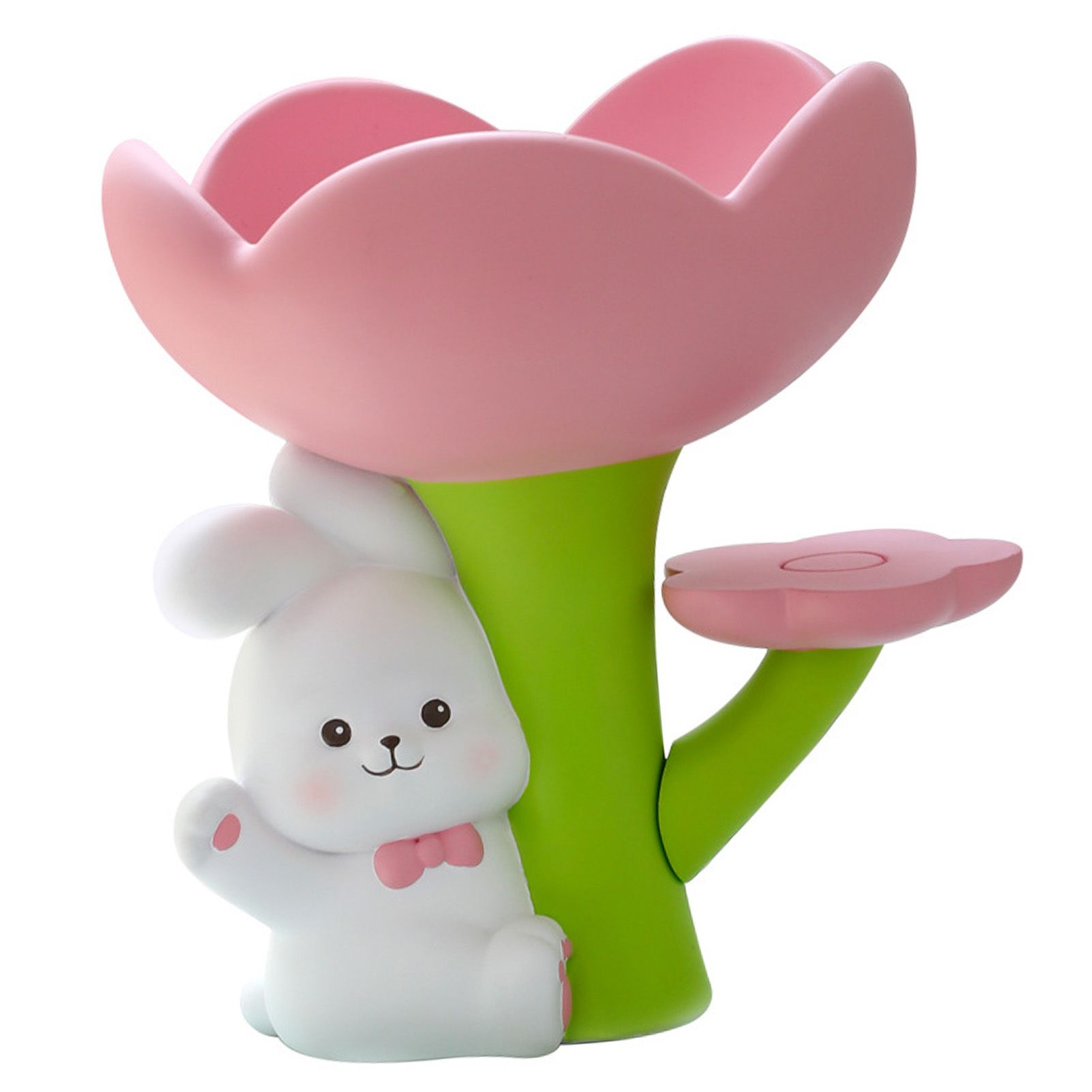 Rabbit Flower Key Tray Resin Storage Plate Jewelry Holder Home Decoration for Bedroom Office - Image 3