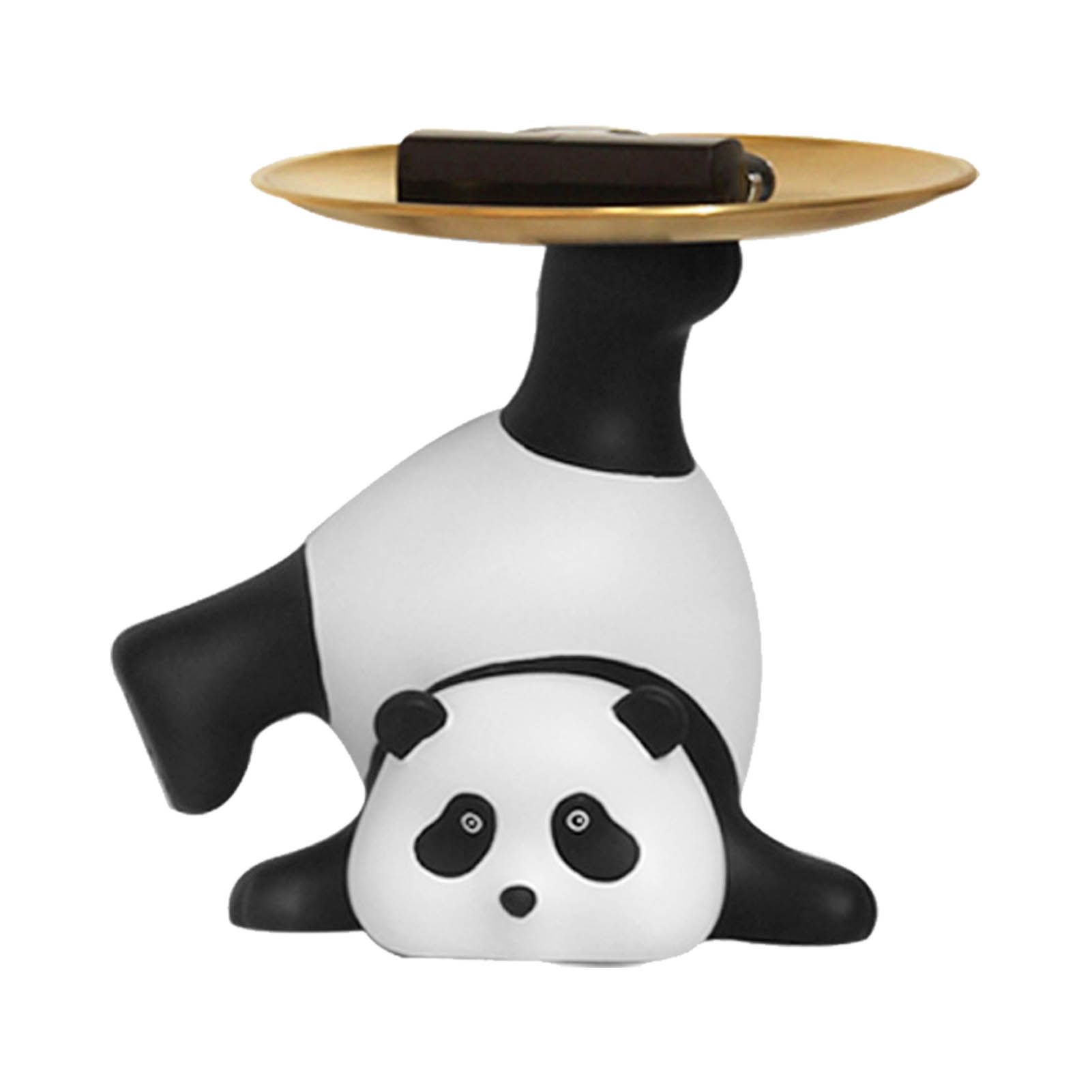 Panda Serving Tray Keys Wallets Fruit Holder Storage Ornament Home Office Table Decor Sculpture Panda Tray - Image 1