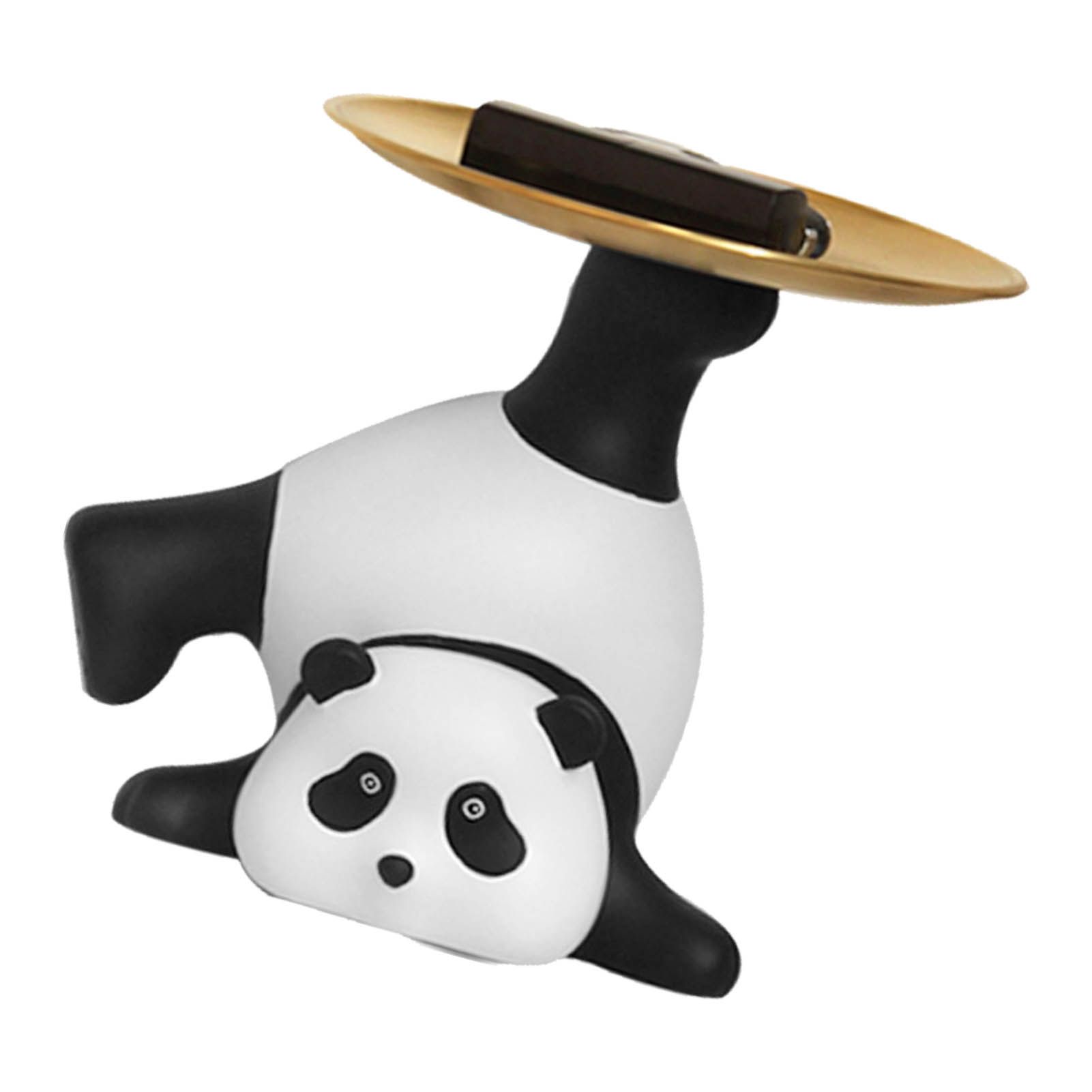 Panda Serving Tray Keys Wallets Fruit Holder Storage Ornament Home Office Table Decor Sculpture Panda Tray - Image 3