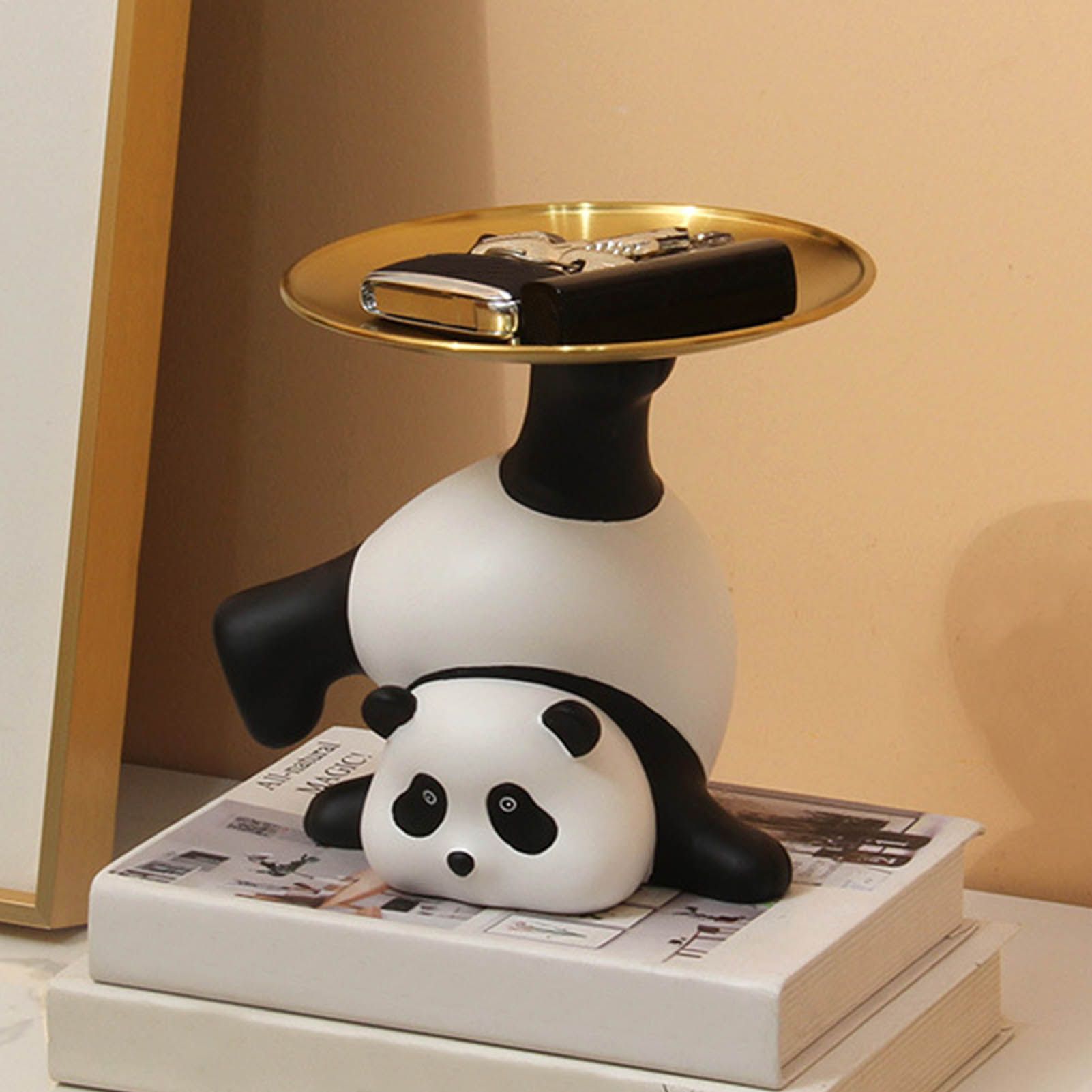Panda Serving Tray Keys Wallets Fruit Holder Storage Ornament Home Office Table Decor Sculpture Panda Tray - Image 6