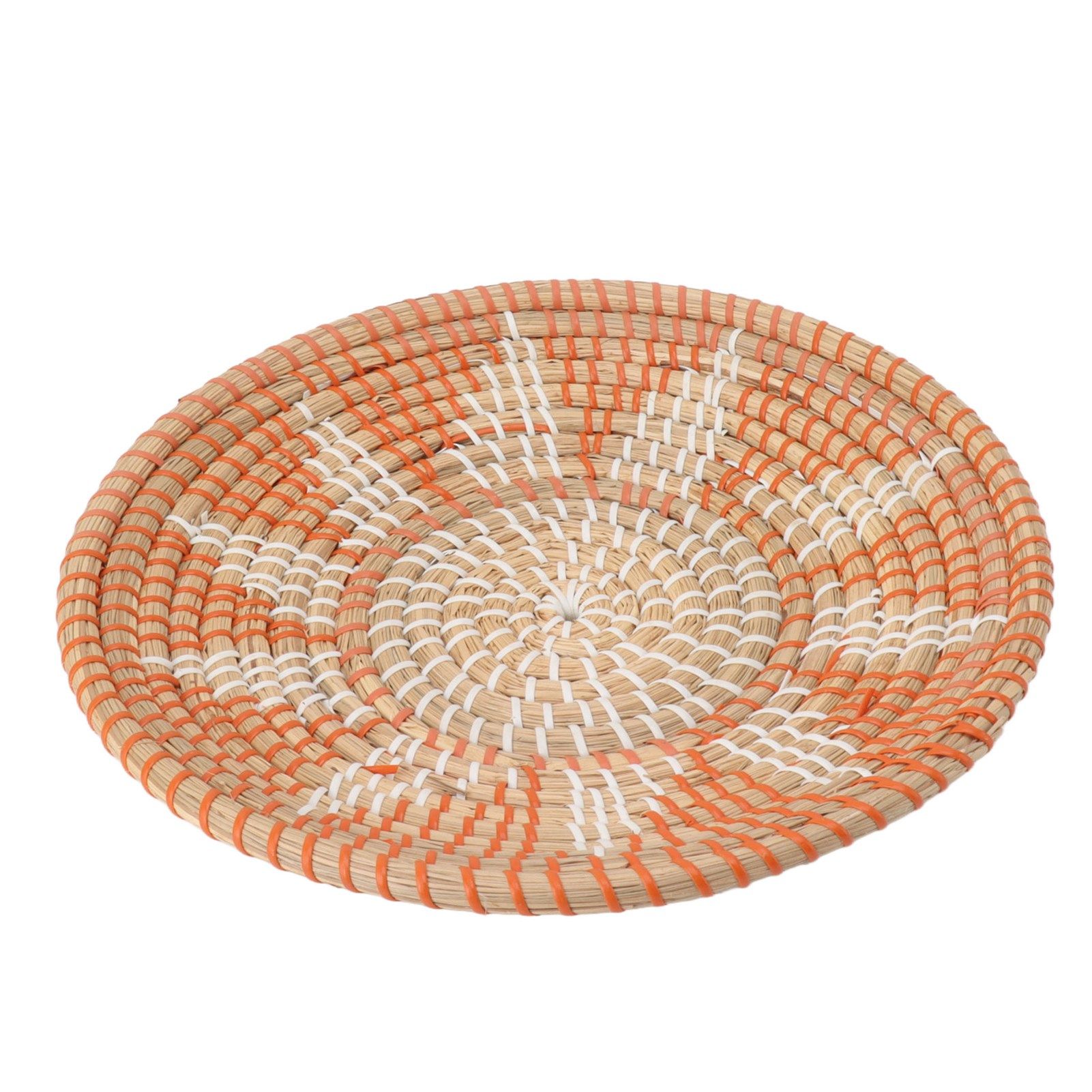 Round Grass Wall Ornaments 35cm Diameter Hand Knitting Hanging Woven Wall Baskets for Living Room Kitchen Style 1 - Image 2
