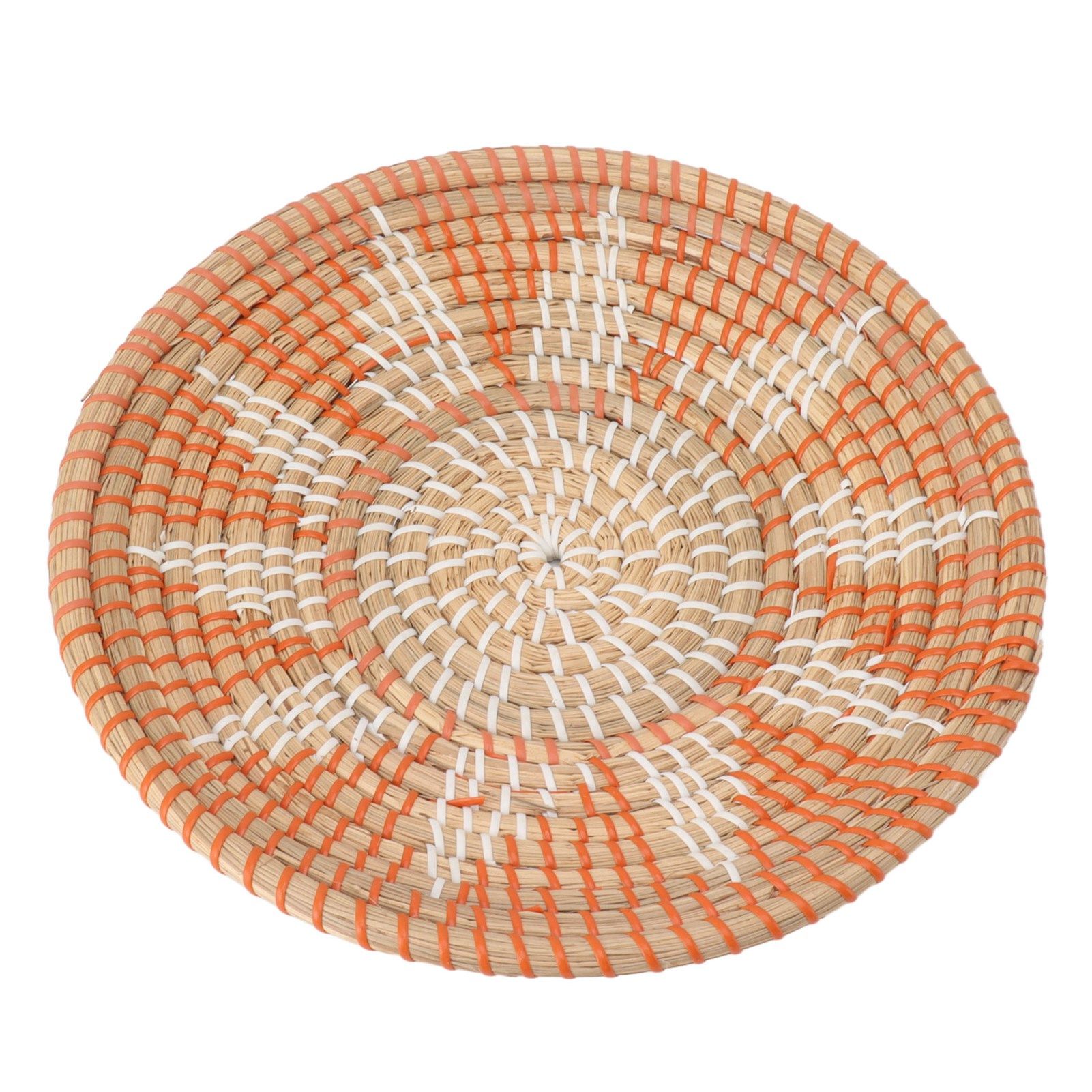 Round Grass Wall Ornaments 35cm Diameter Hand Knitting Hanging Woven Wall Baskets for Living Room Kitchen Style 1 - Image 4