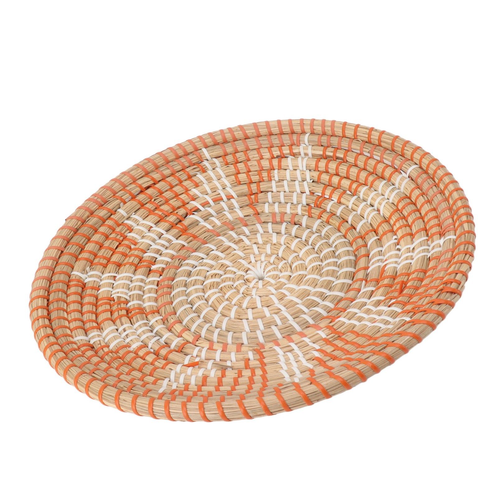 Round Grass Wall Ornaments 35cm Diameter Hand Knitting Hanging Woven Wall Baskets for Living Room Kitchen Style 1 - Image 5