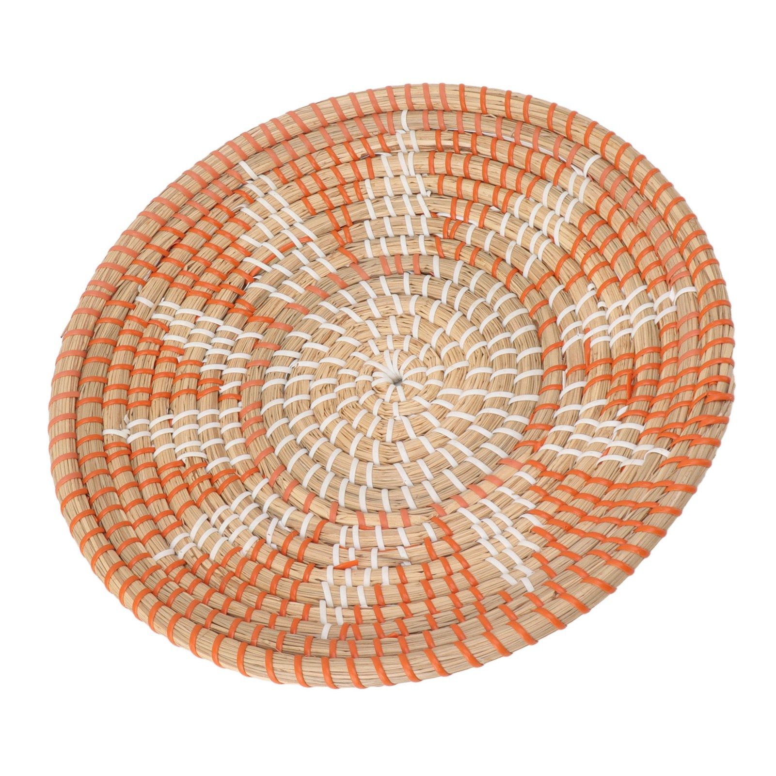 Round Grass Wall Ornaments 35cm Diameter Hand Knitting Hanging Woven Wall Baskets for Living Room Kitchen Style 1 - Image 7