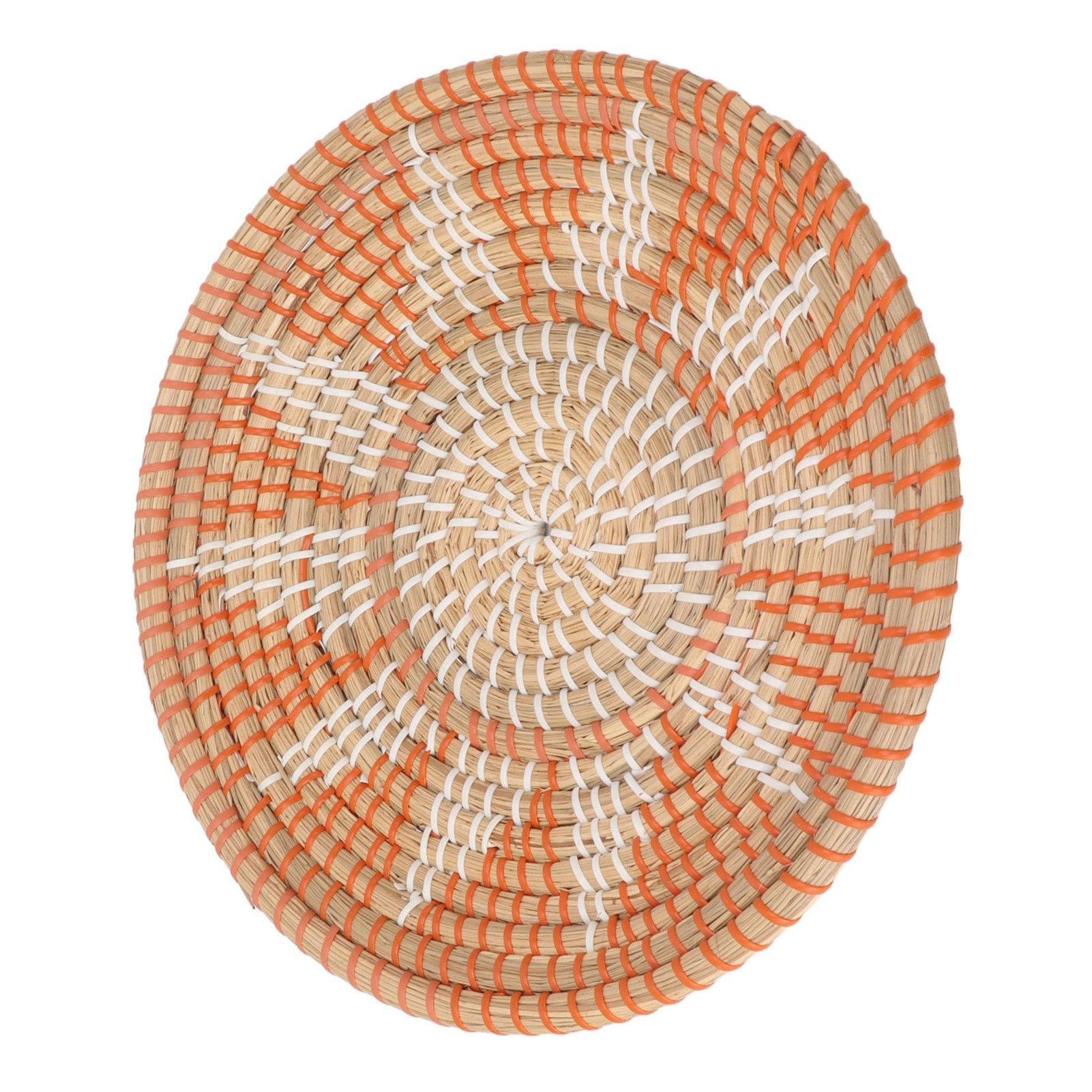 Round Grass Wall Ornaments 35cm Diameter Hand Knitting Hanging Woven Wall Baskets for Living Room Kitchen Style 1 - Image 8