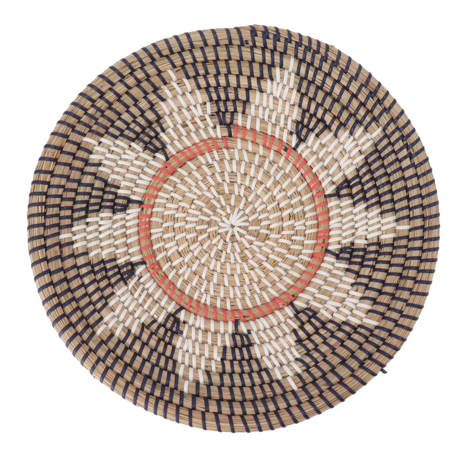 Round Grass Wall Ornaments 35cm Diameter Hand Knitting Hanging Woven Wall Baskets for Living Room Kitchen Style 2 - Image 1